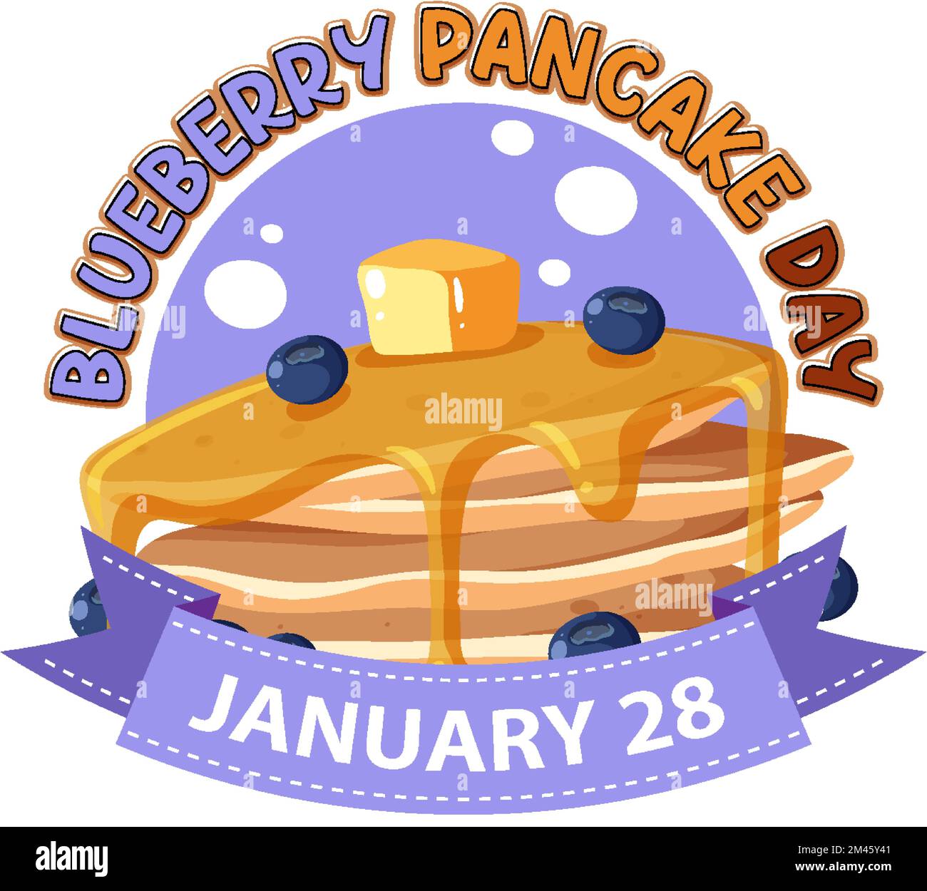 National Blueberry Pancake Day Banner Day illustration Stock Vector