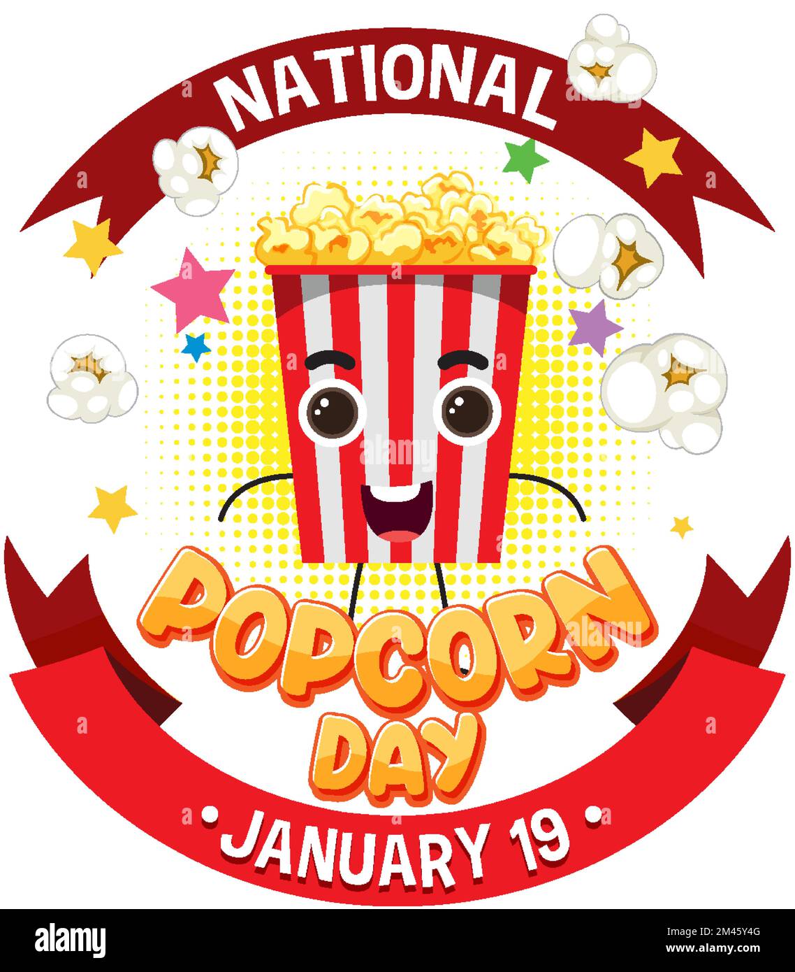 National Popcorn Day Banner Design illustration Stock Vector Image