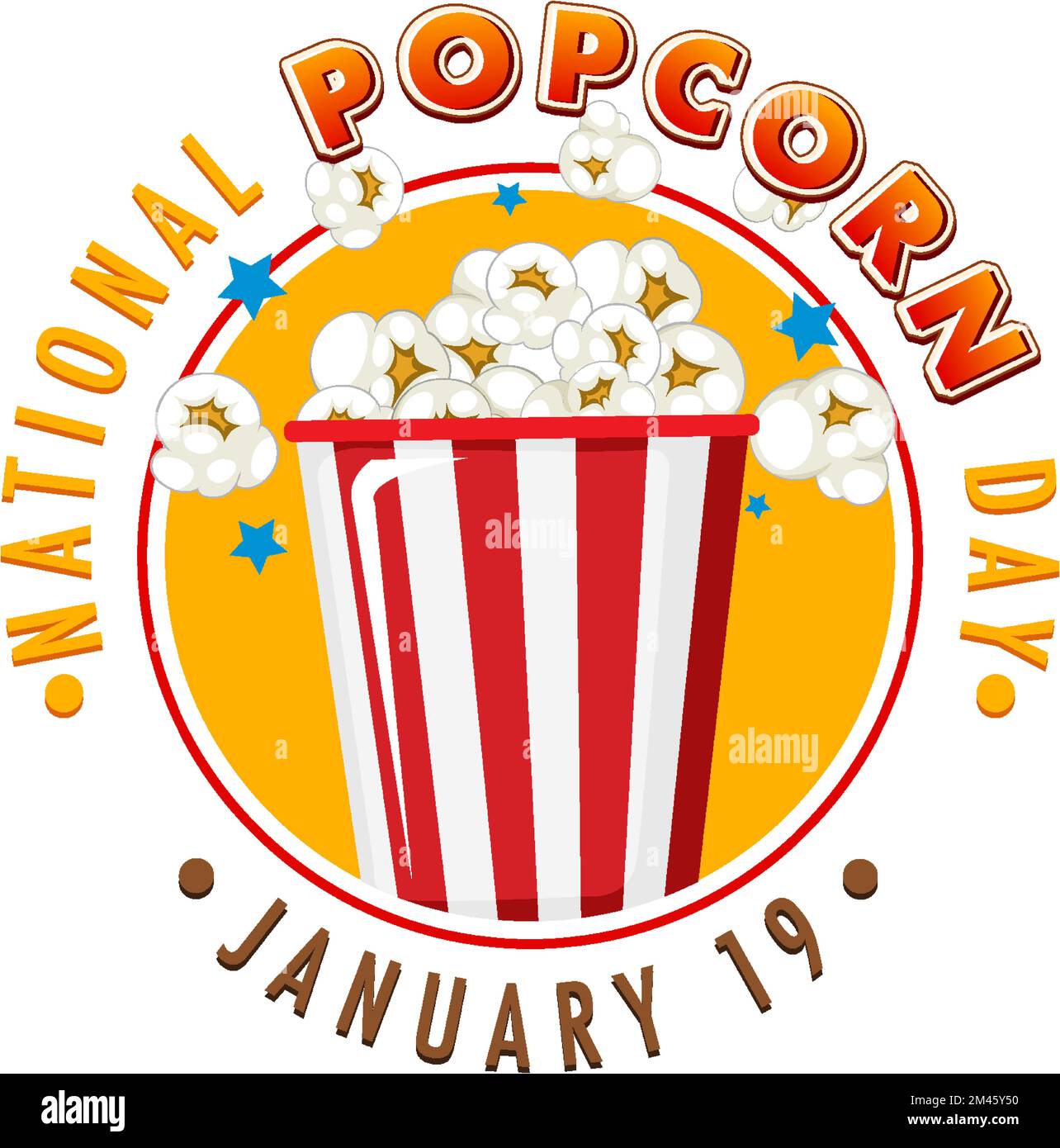 National Popcorn Day Logo Banner illustration Stock Vector Image & Art