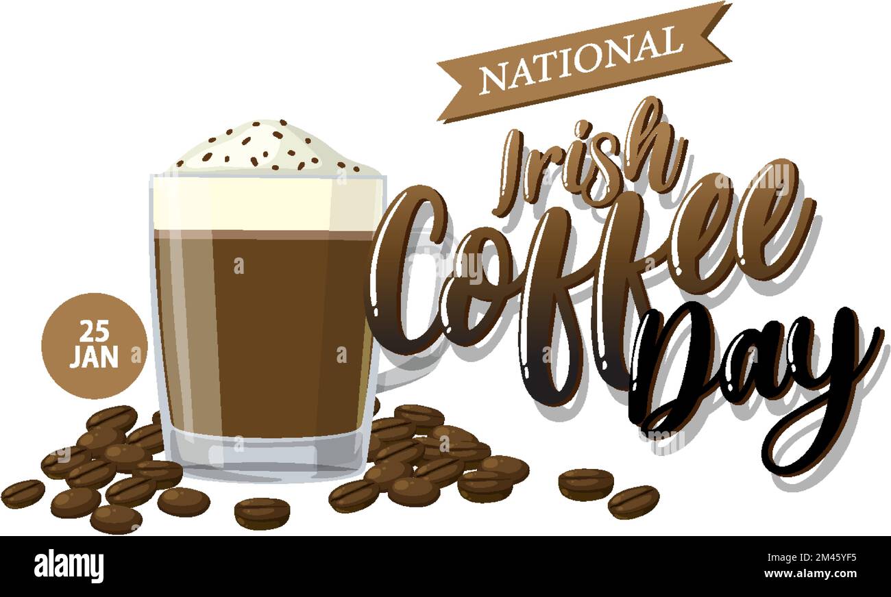 National Irish Coffee Day Banner Design illustration Stock Vector Image