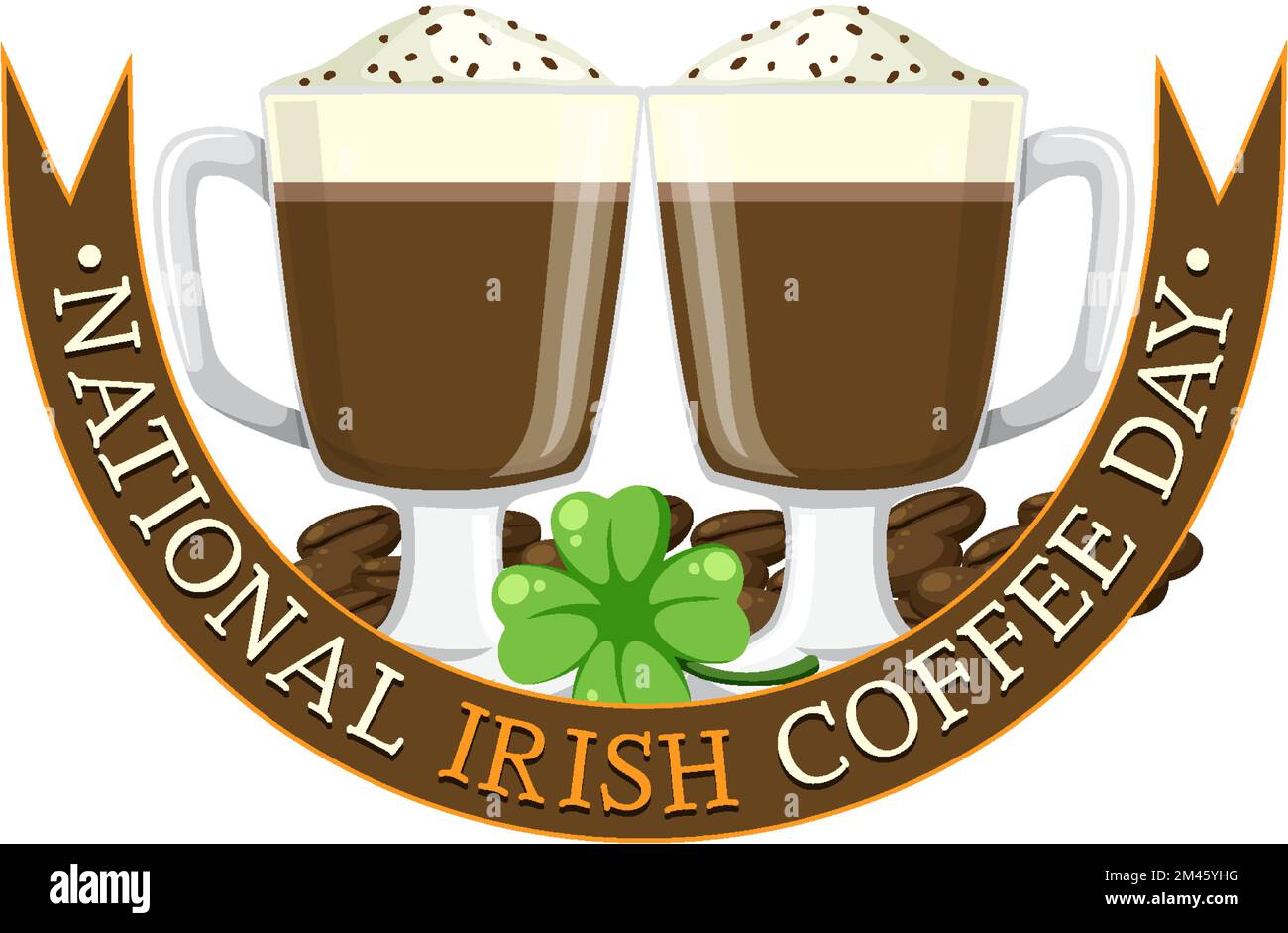 National Irish coffee day banner design illustration Stock Vector Image
