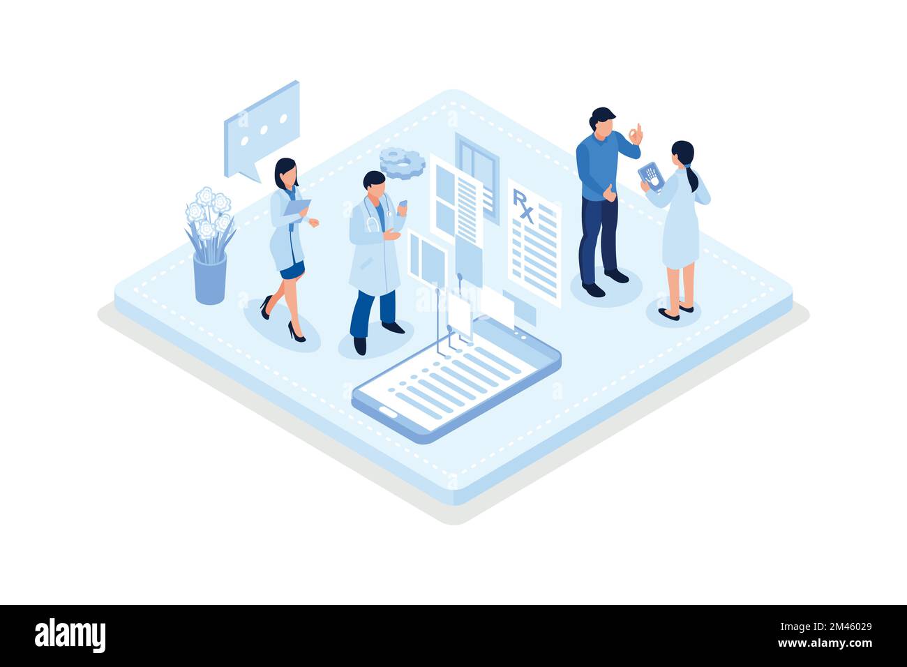 Patients receiving digital prescription. Telemedicine and ehealth