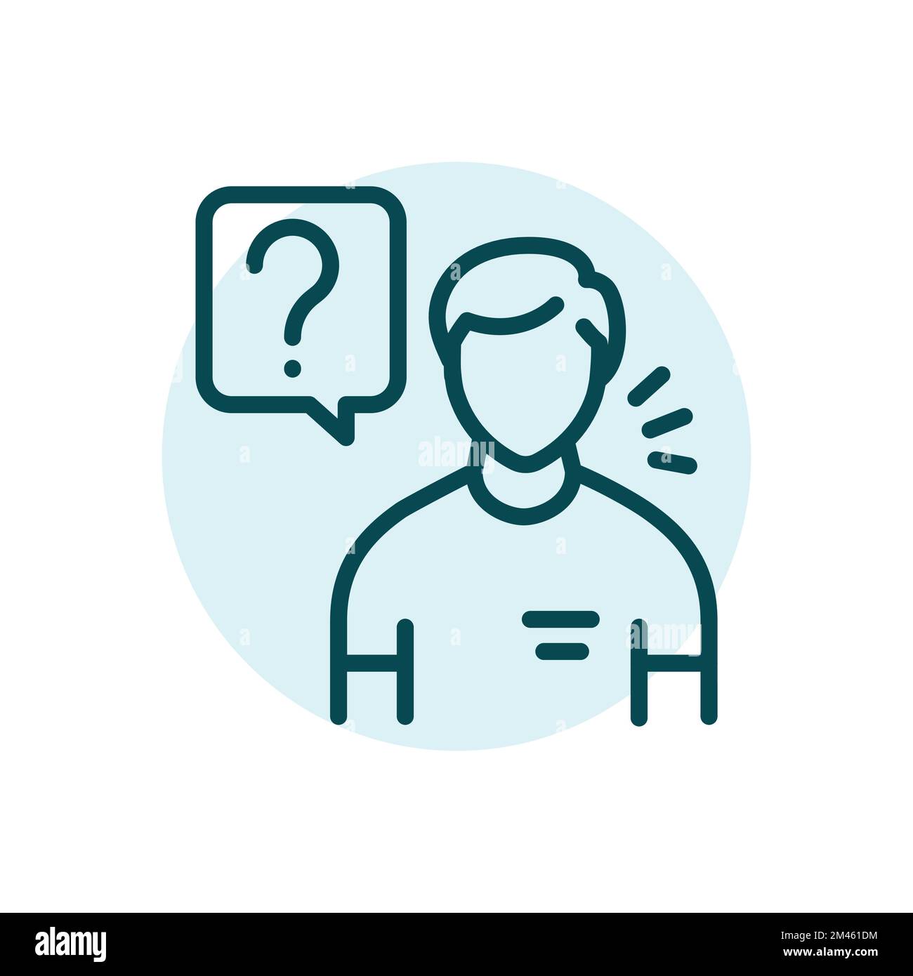 Ask a question black line icon. Customer help. Support service Stock Vector