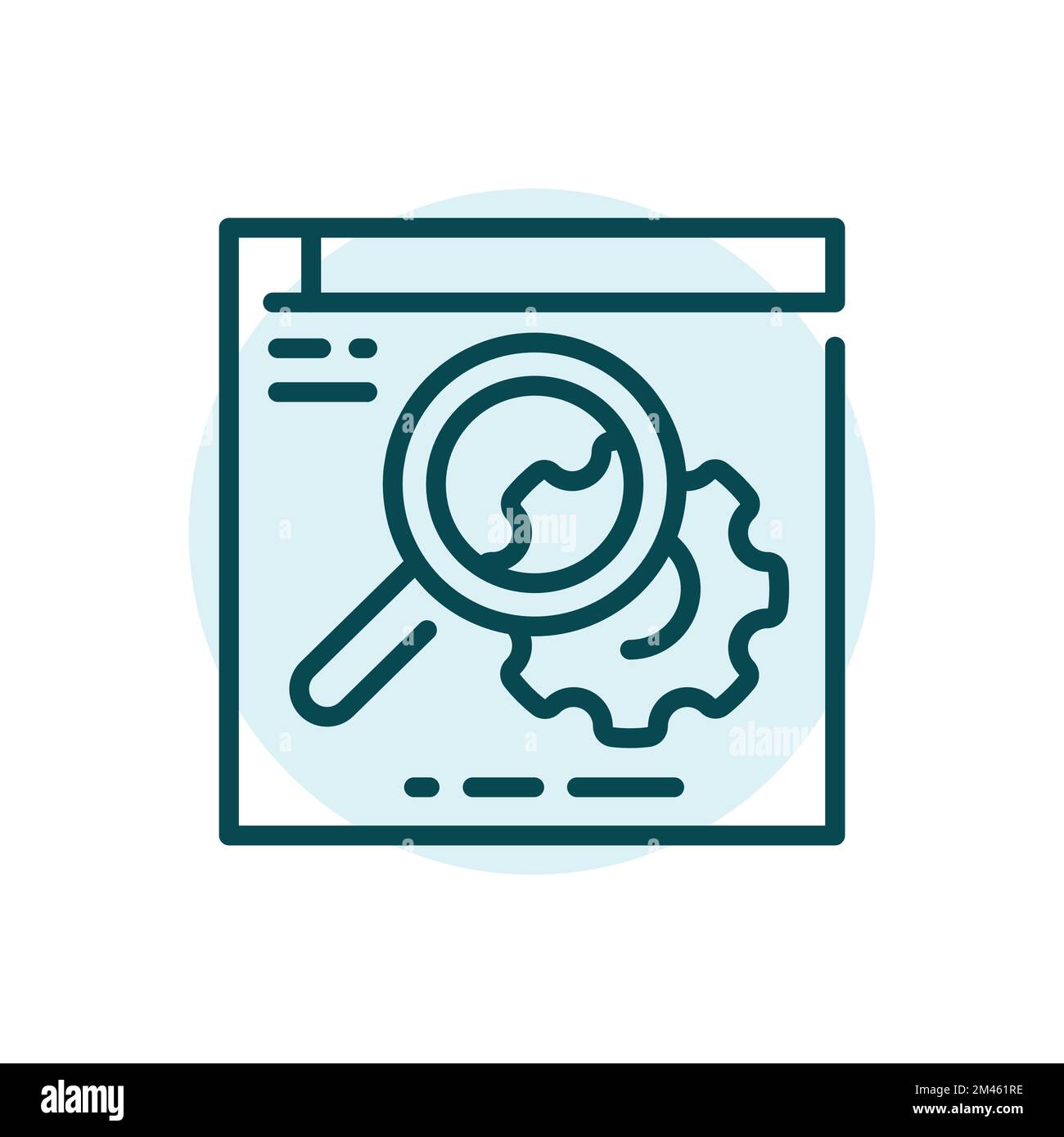 Searching solution black line icon. Web site. Support service Stock Vector