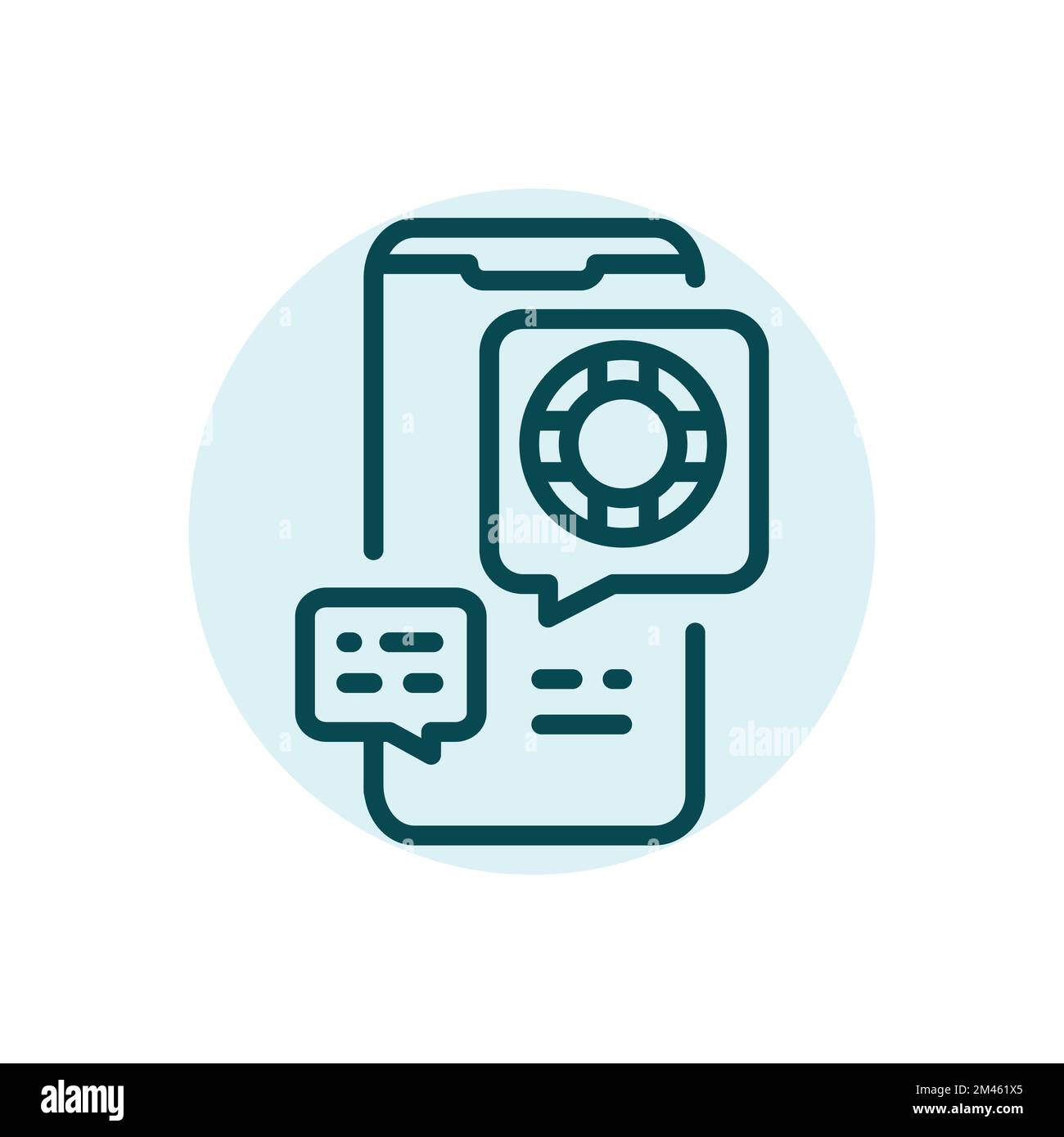 Service support black line icon. Online help. Support service Stock Vector