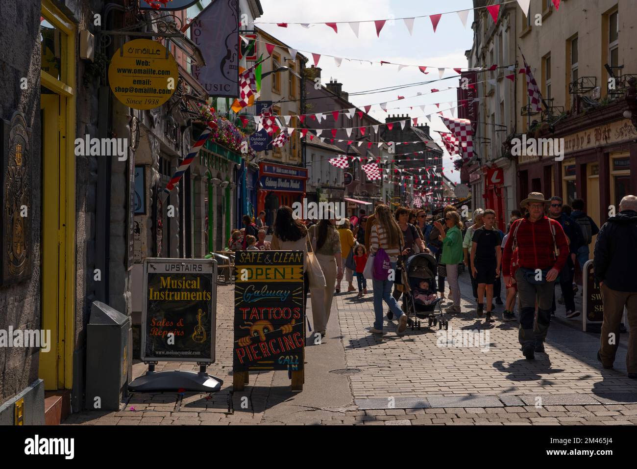 Quay Street and High Street pedestianised area in Galway City, Ireland Stock Photo