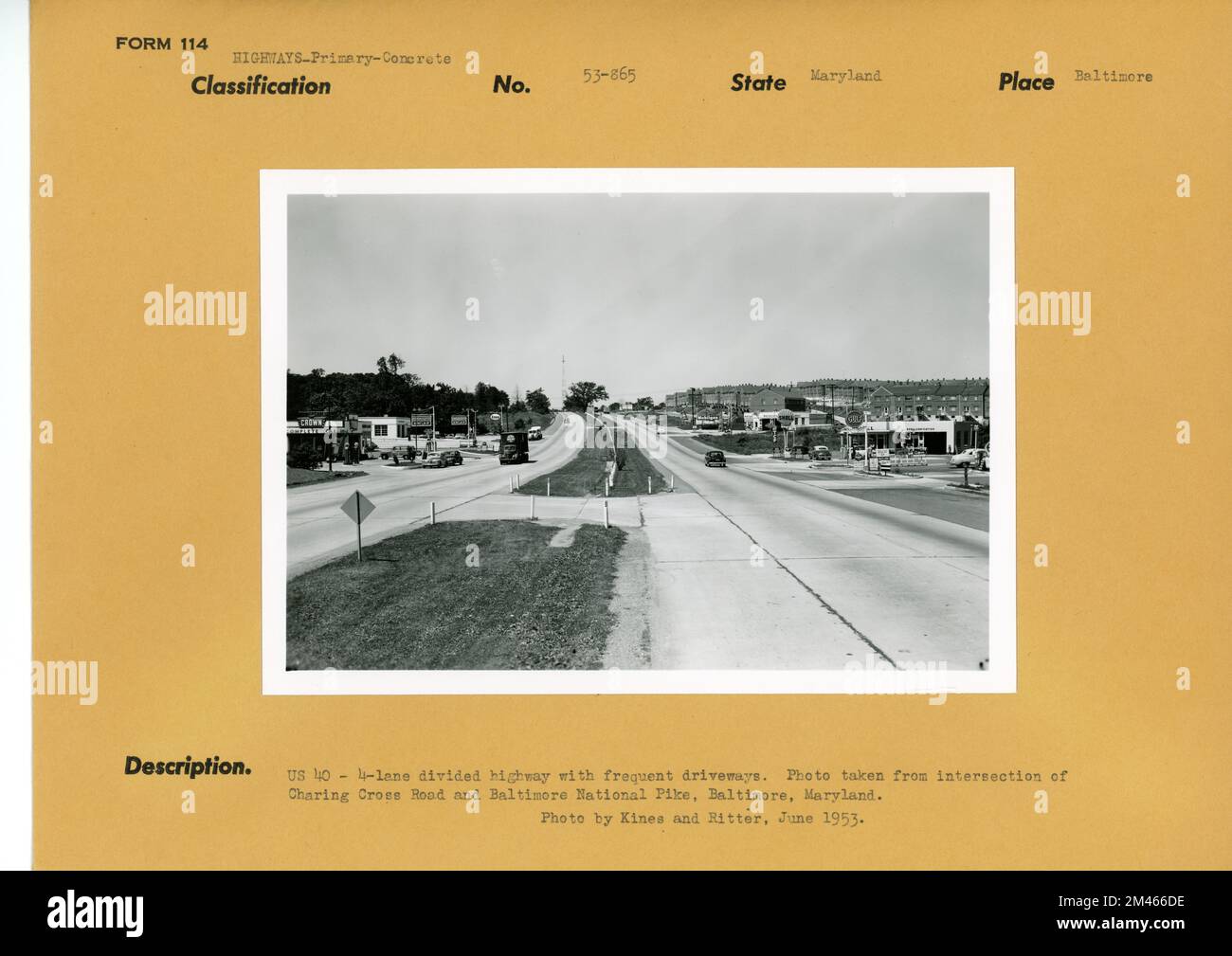 U.S. Route 40, in Baltimore, Maryland Fourlane divided highway with