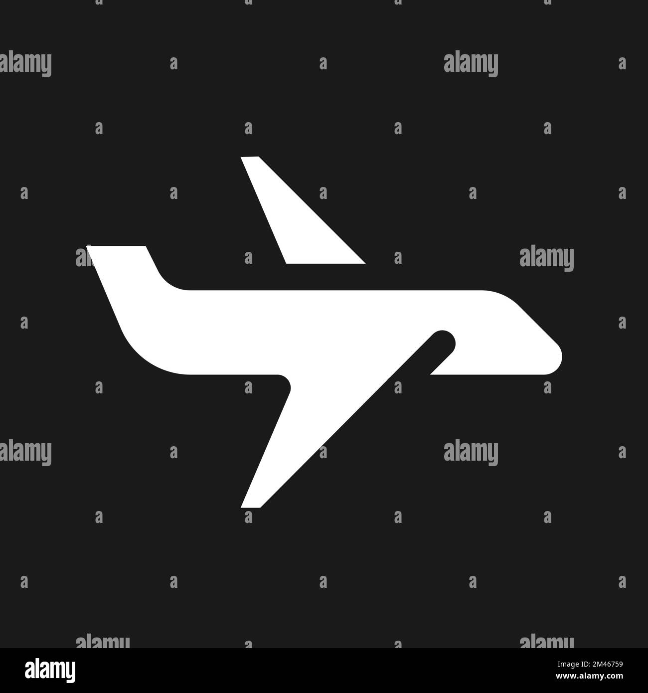 Airliner dark mode glyph ui icon Stock Vector