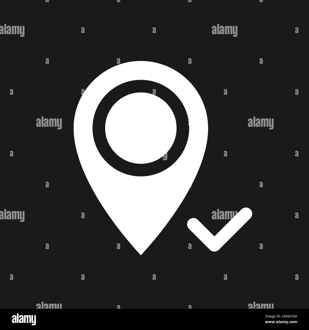 Reaching pinned destination dark mode glyph ui icon Stock Vector Image ...