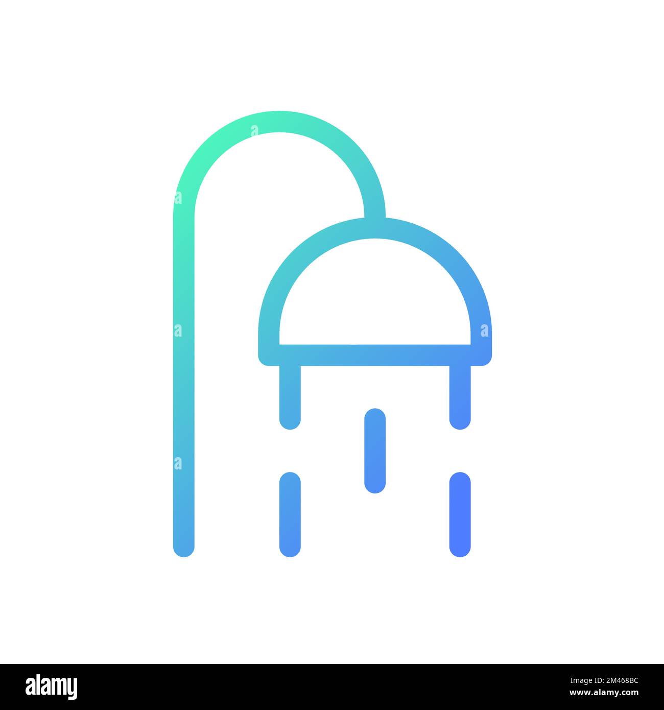Public shower option pixel perfect gradient linear ui icon Stock Vector