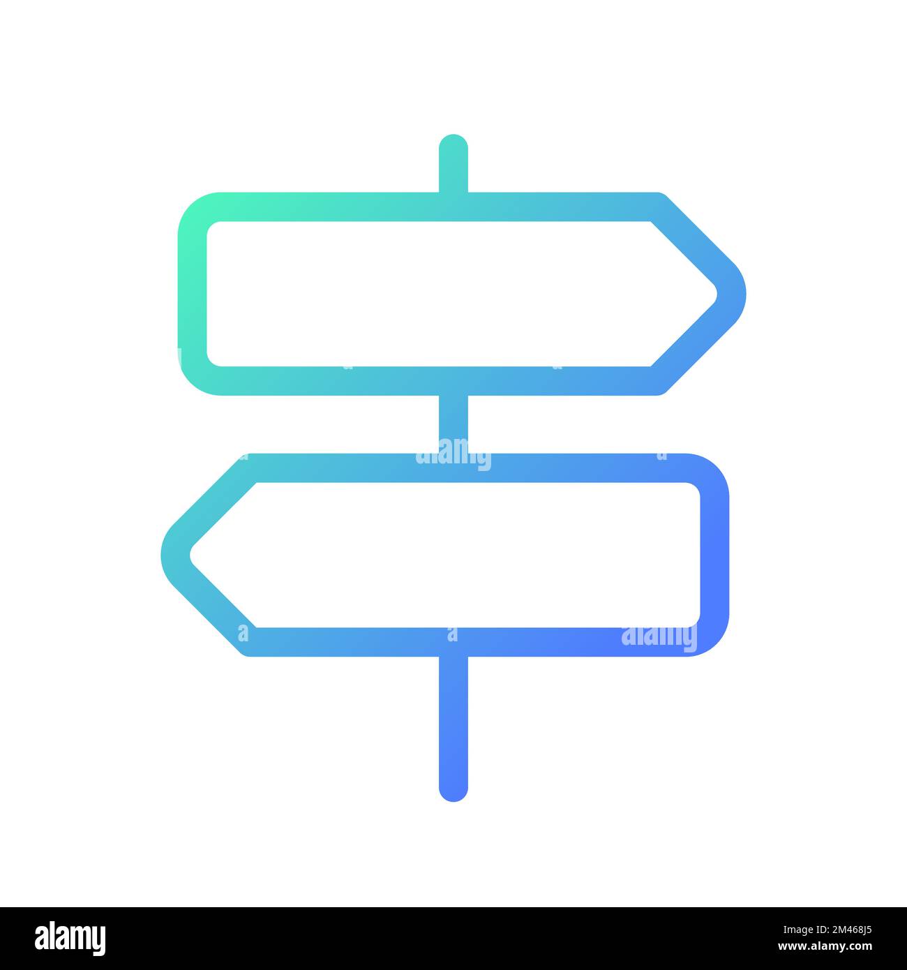 Signposts pointing in different directions pixel perfect gradient linear ui icon Stock Vector
