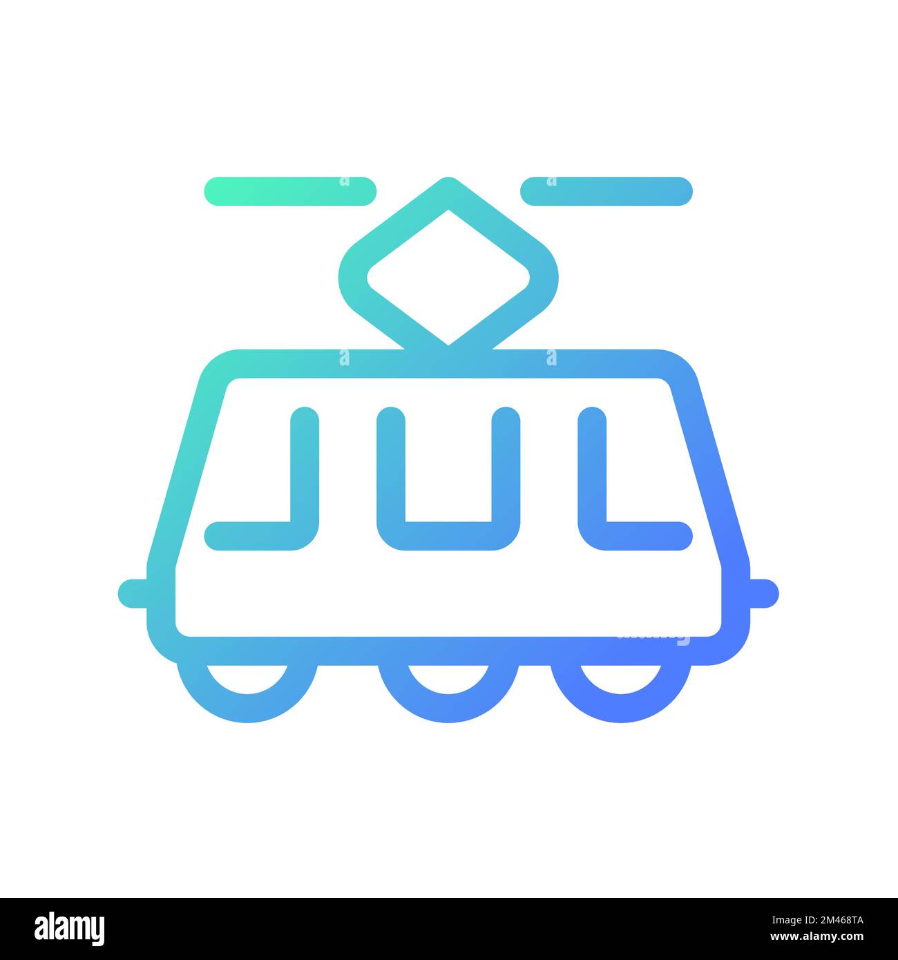 Electric trolleybus pixel perfect gradient linear ui icon Stock Vector