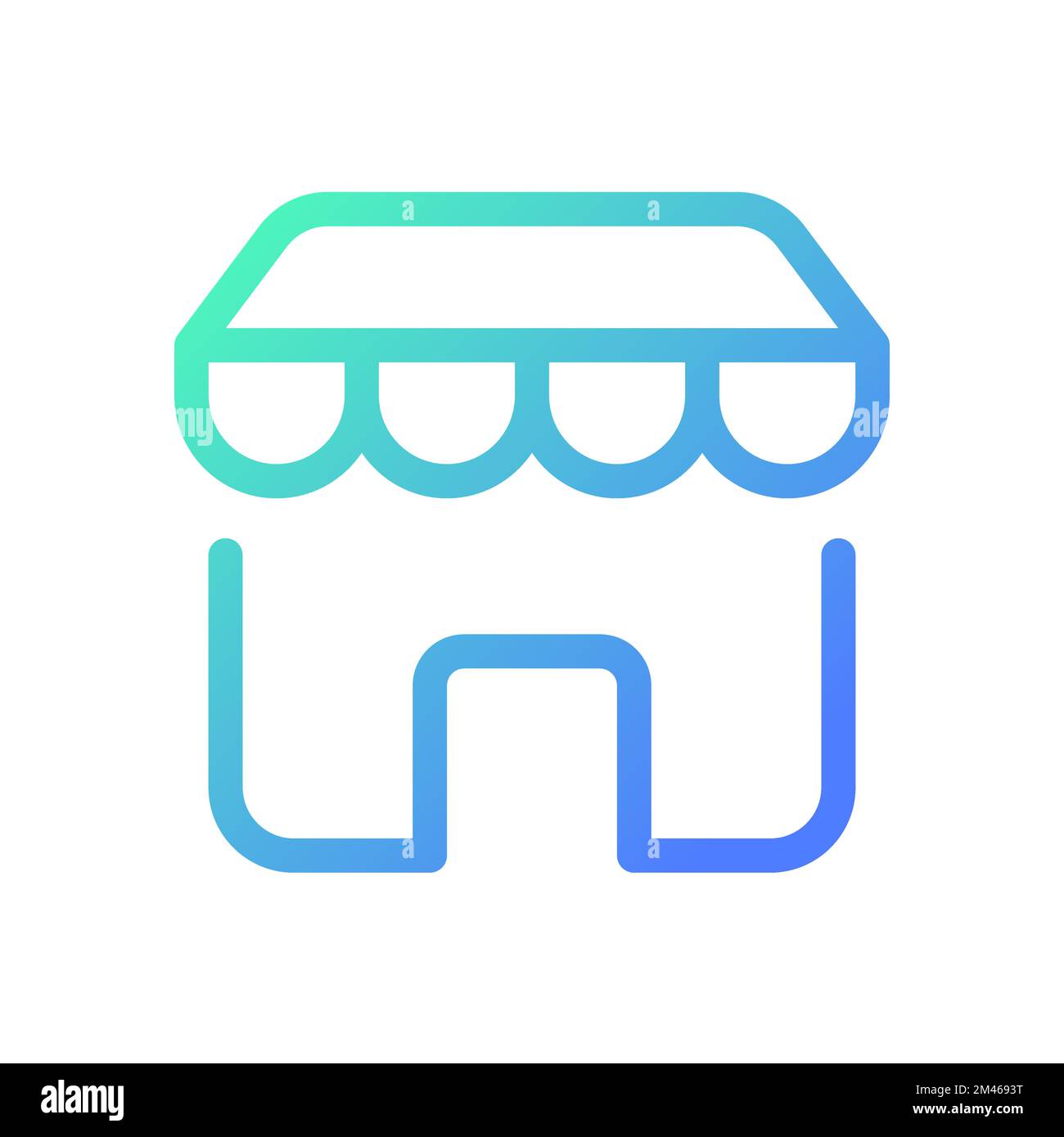 Shop location pixel perfect gradient linear ui icon Stock Vector