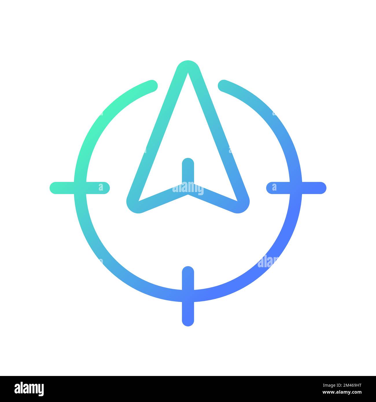 Tracking position in real time pixel perfect gradient linear ui icon Stock Vector
