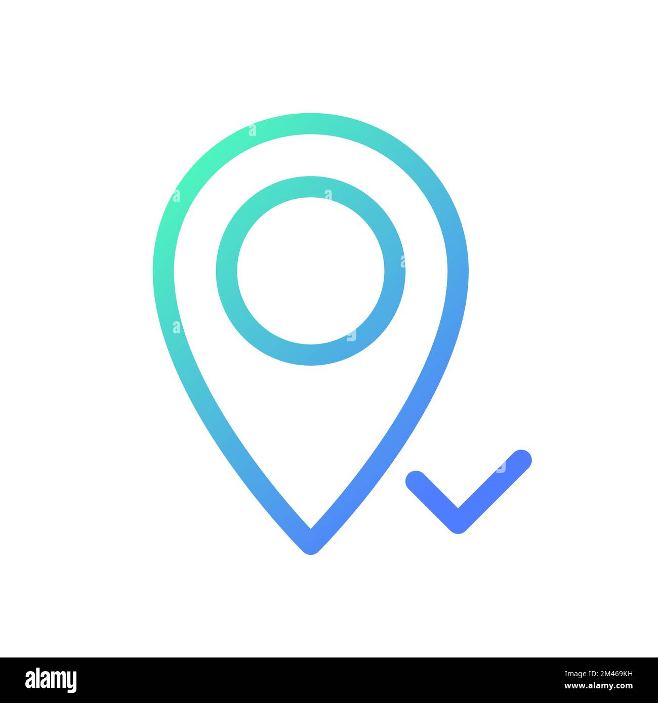 Reaching pinned destination pixel perfect gradient linear ui icon Stock ...