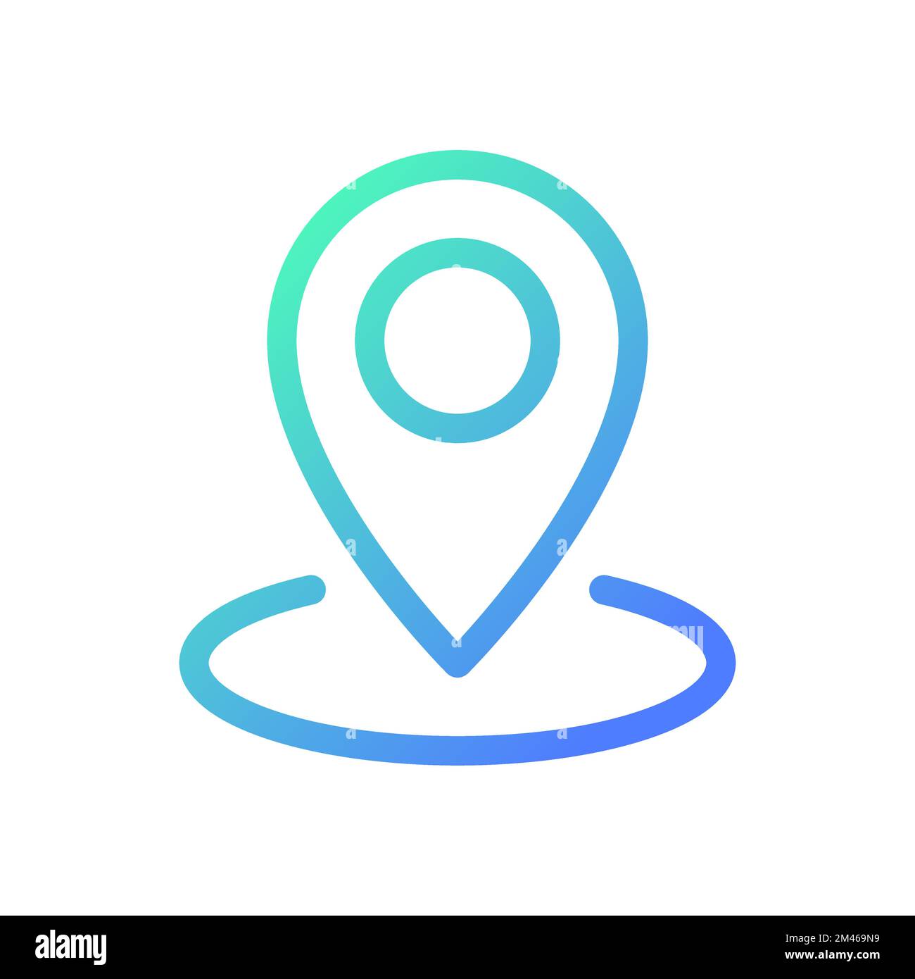 Dropping pin point pixel perfect gradient linear ui icon Stock Vector ...