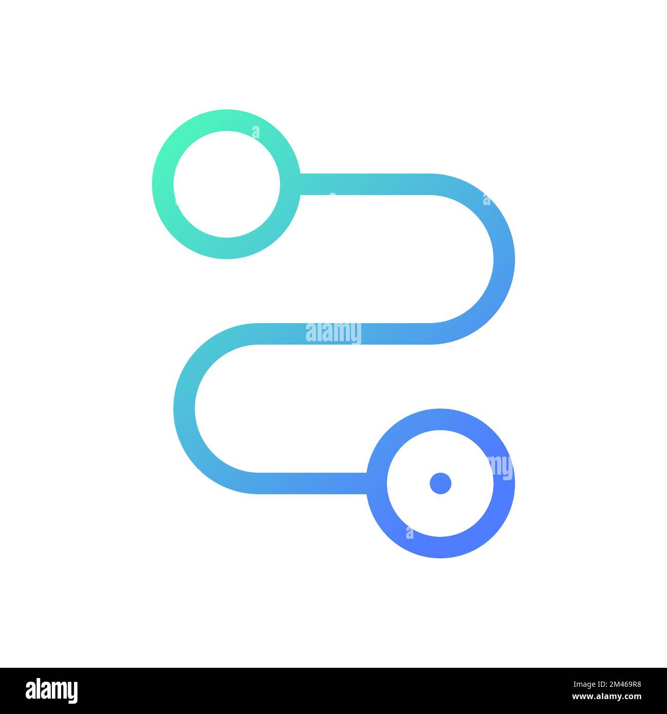 Travel route pixel perfect gradient linear ui icon Stock Vector