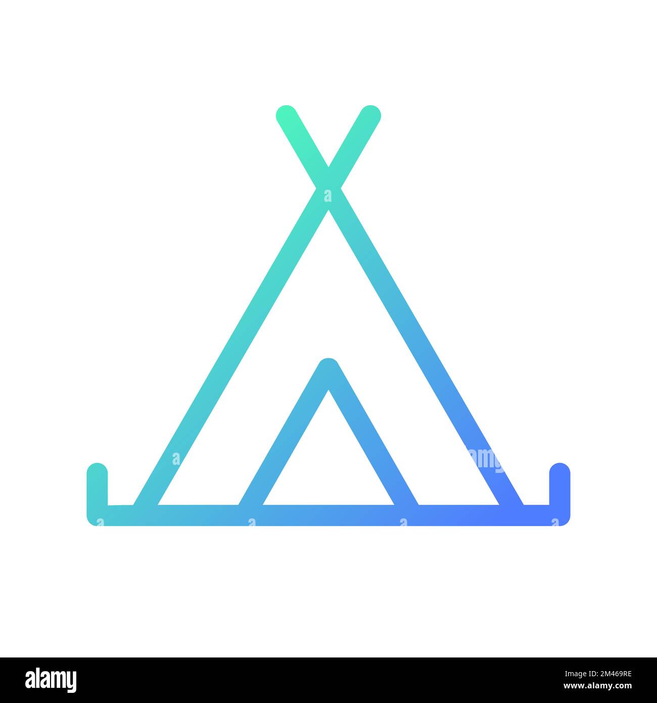 Camping site pixel perfect gradient linear ui icon Stock Vector