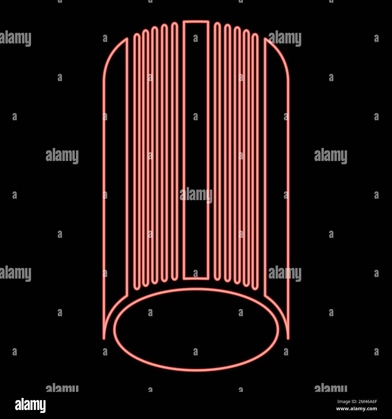 Neon solarium red color vector illustration image flat style light Stock Vector