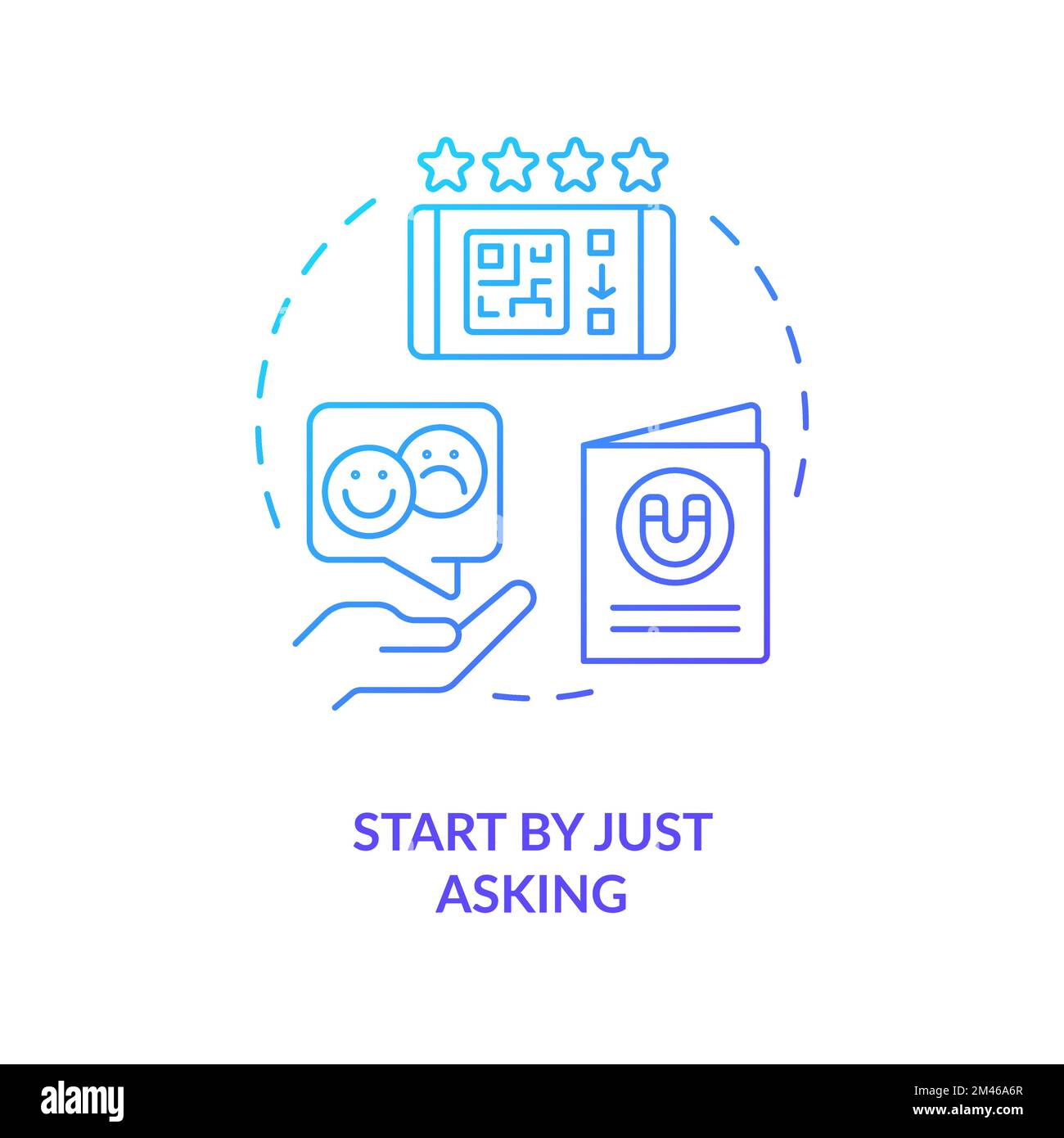 Start by just asking blue gradient concept icon Stock Vector Image ...