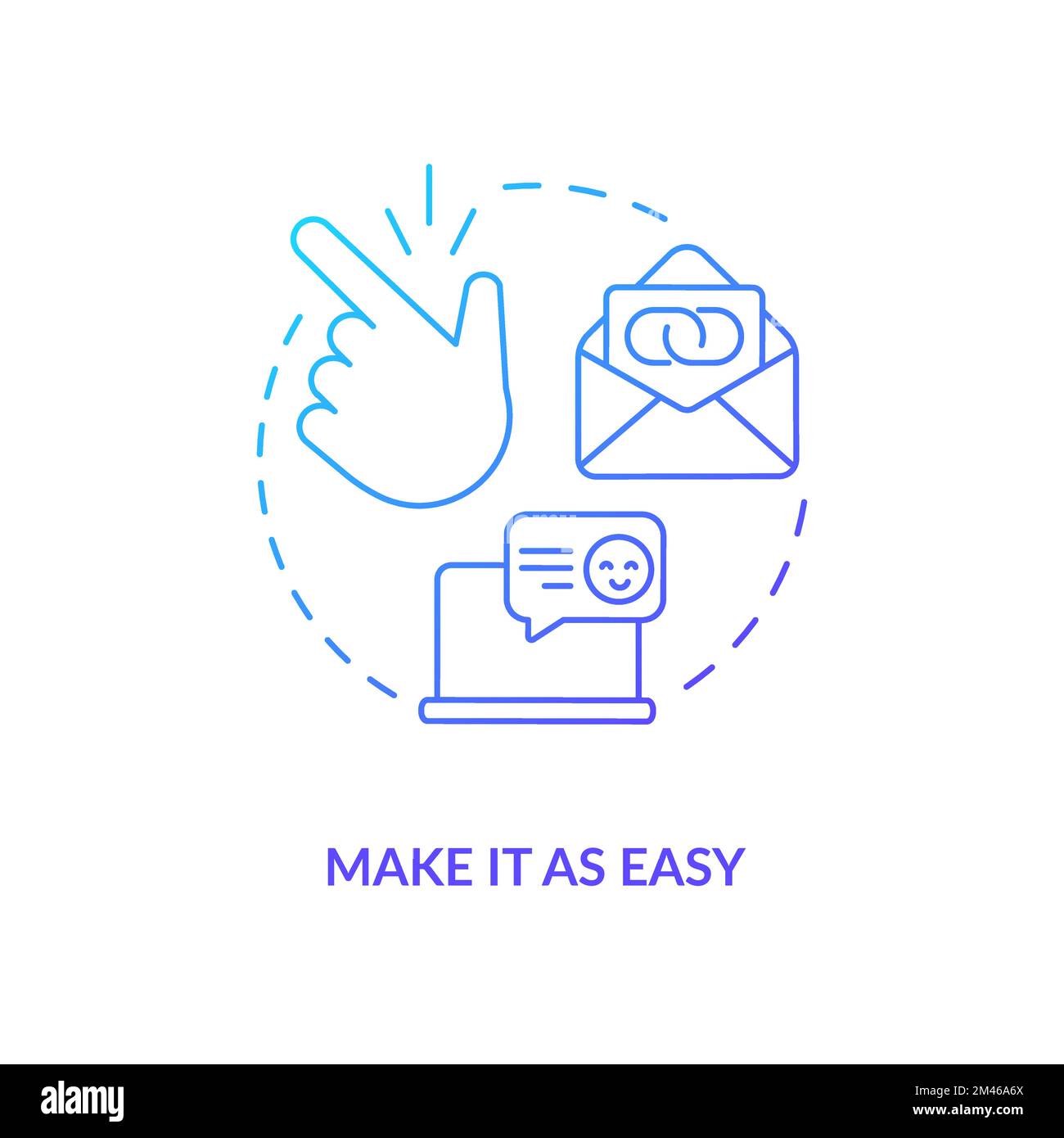 Make it as easy blue gradient concept icon Stock Vector