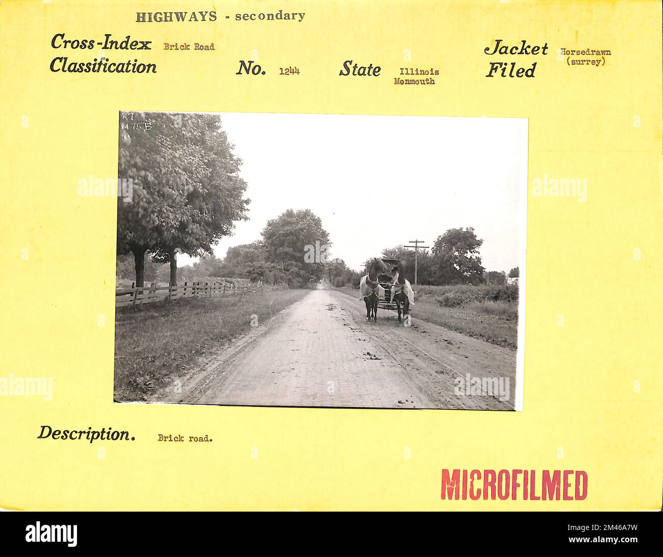 Brick road. State Illinois. Place Monmouth Stock Photo Alamy