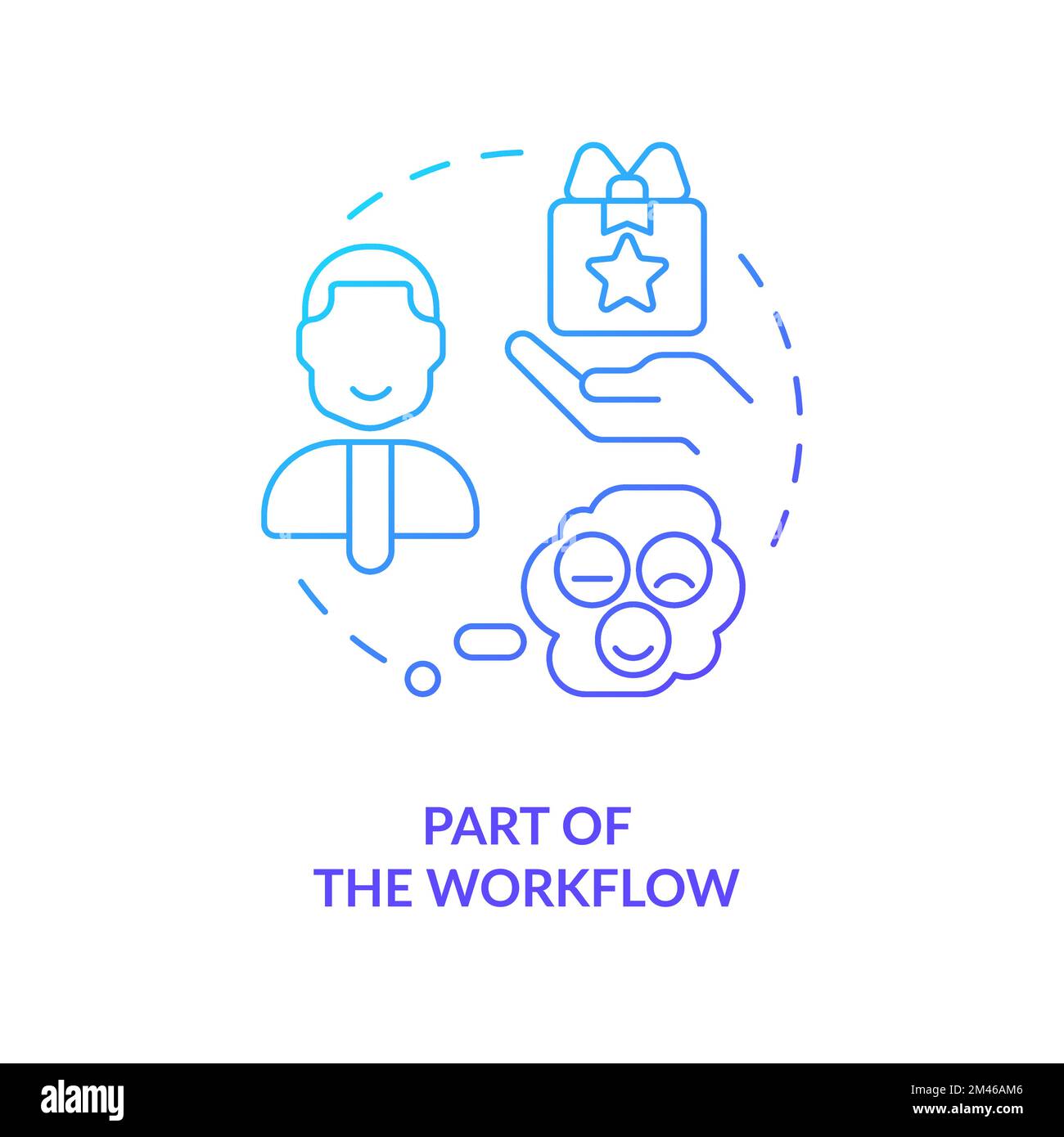 Part of workflow blue gradient concept icon Stock Vector