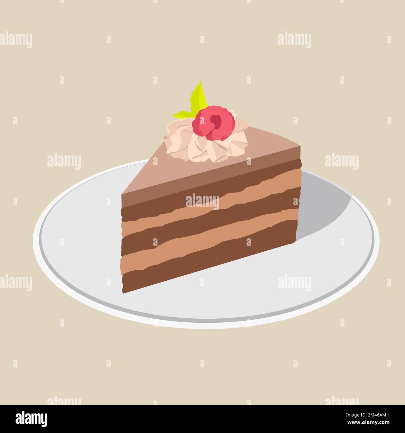 Vector chocolate cake illustration on isolated background Stock Vector ...