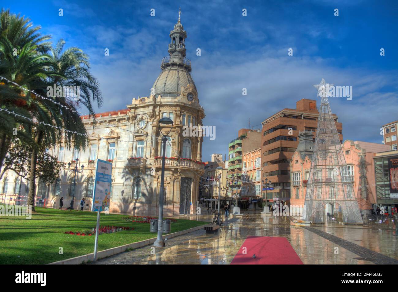 HDR of the City Hall in the city of Cartagena, Region of Murcia, South Eastern Spain, Europe Stock Photo