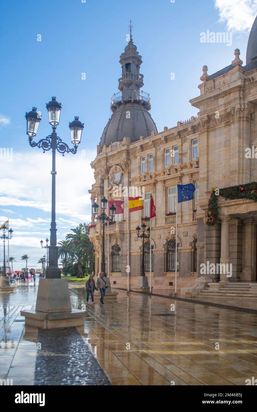 The City Hall in the city of Cartagena, Region of Murcia, South Eastern Spain, Europe Stock Photo