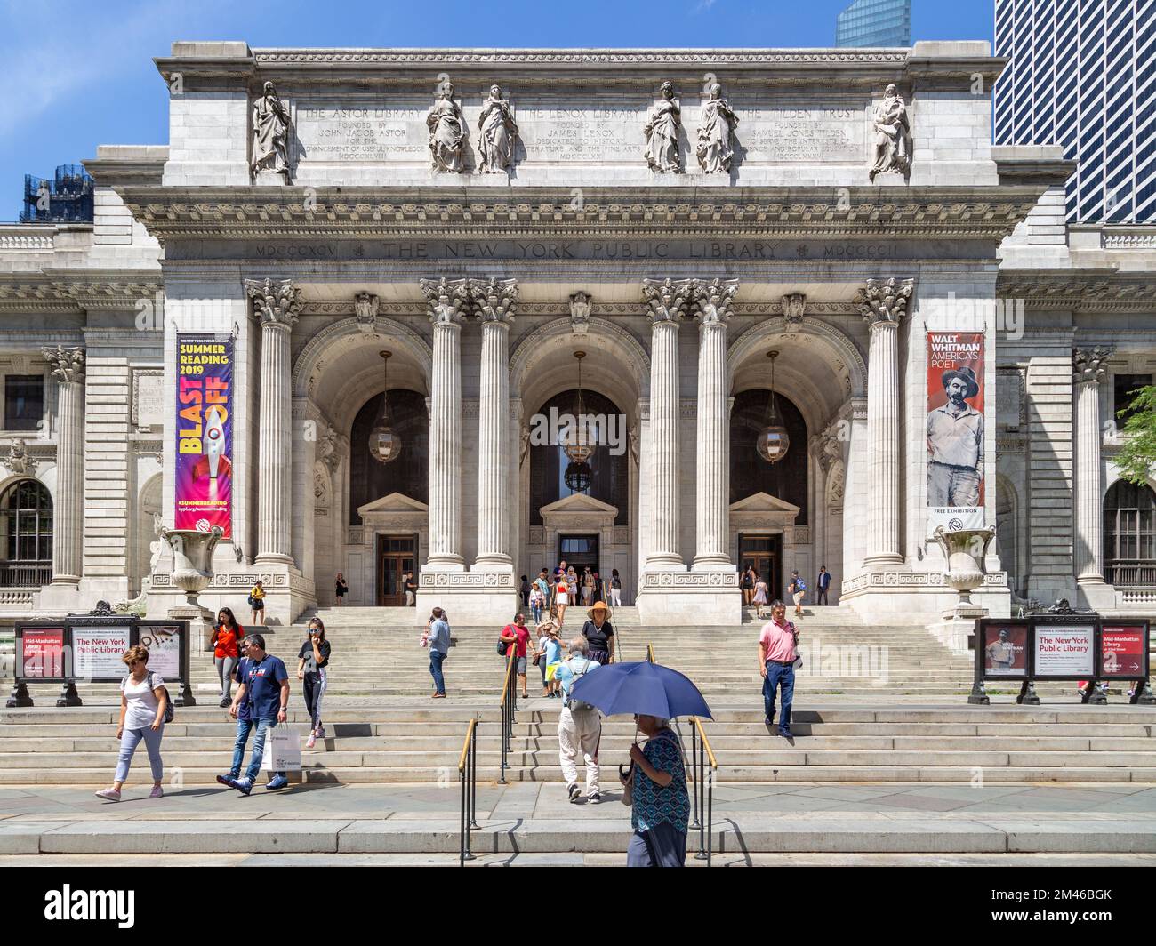 The main entrance to the New York Public Library Main Branch building