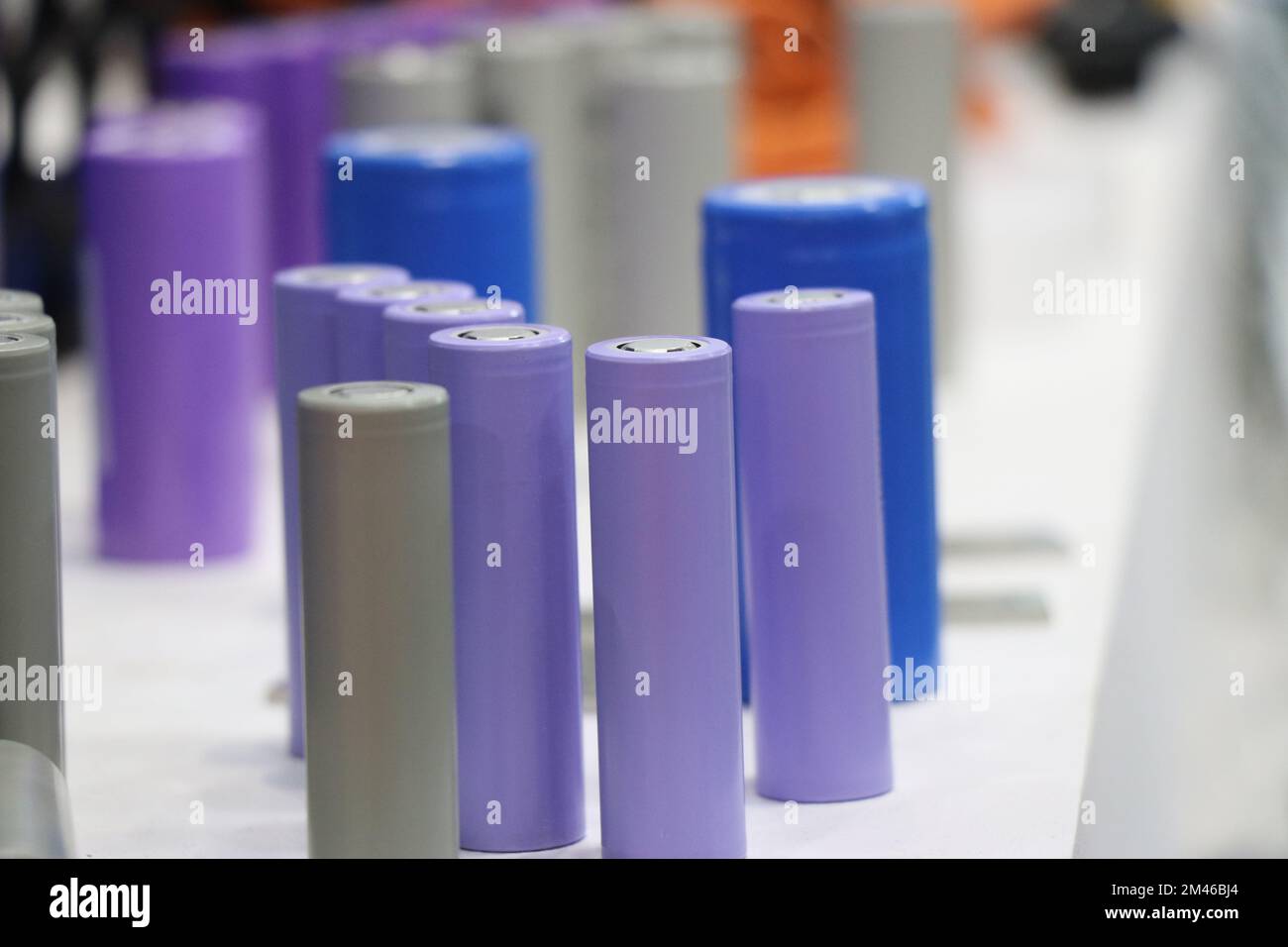 Lithium-ion batteries or 18650 cells are rechargeable and used in most electrically operated devices from automobiles to rechargeable gadgets Stock Photo