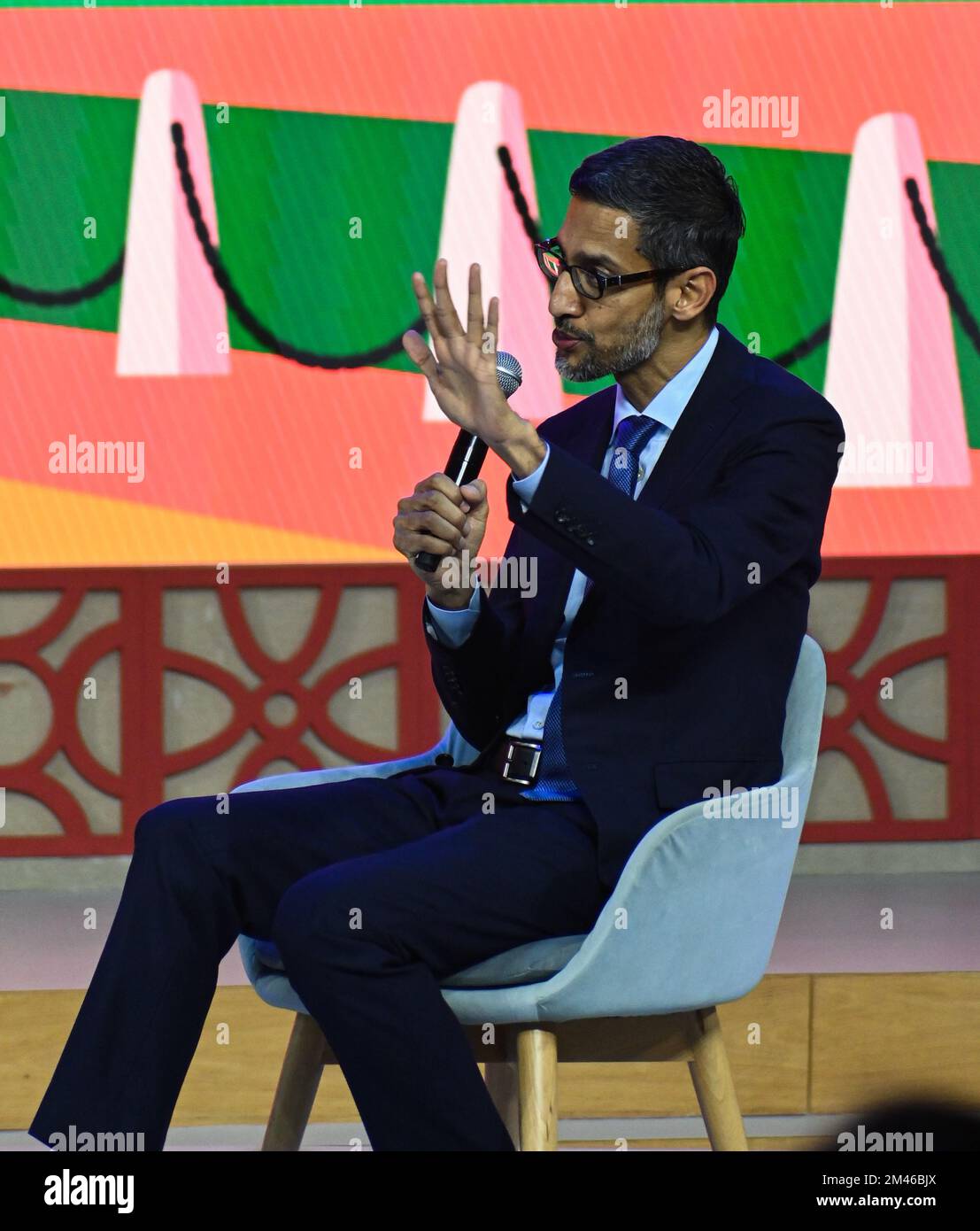 New Delhi, Delhi, India. 19th Dec, 2022. Sundar Pichai, Chief Executive Officer (CEO) of Google Inc. speaks at Google for India event in New Delhi (Credit Image: © Kabir Jhangiani/ZUMA Press Wire) Stock Photo