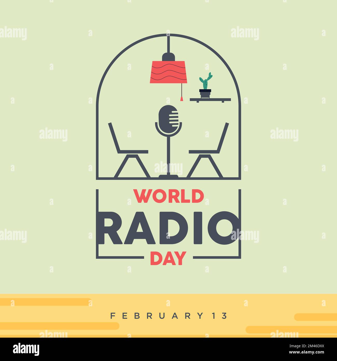 World Radio Day creative design template background. Vector