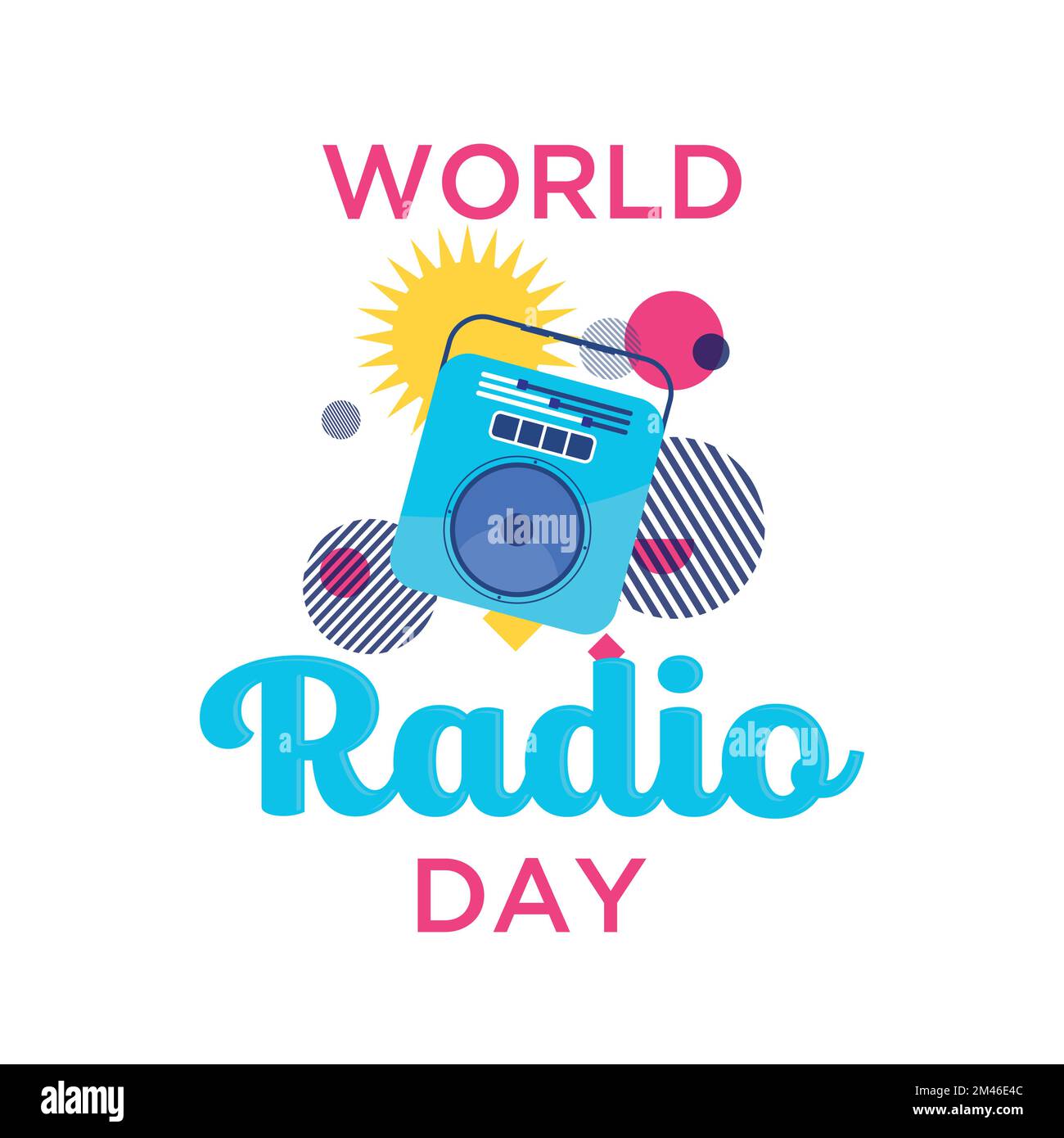 Wolrd Radio Day logo event with modern color design template background