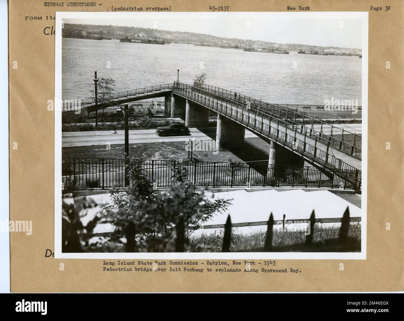 Pedestrian Bridge in New York. Original caption Long Island State Park