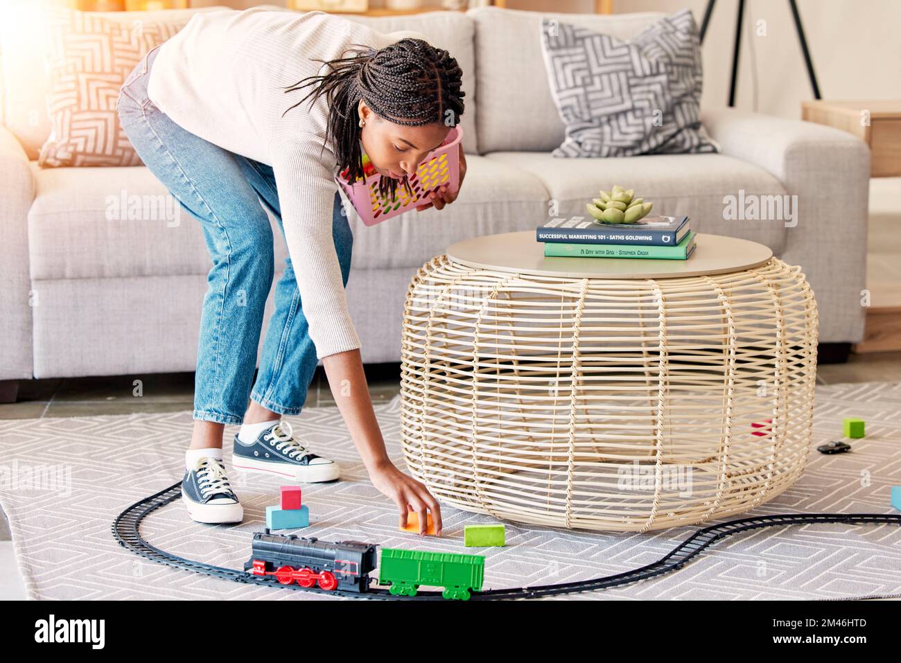 House maid cleaning house with kids hi-res stock photography and images -  Alamy