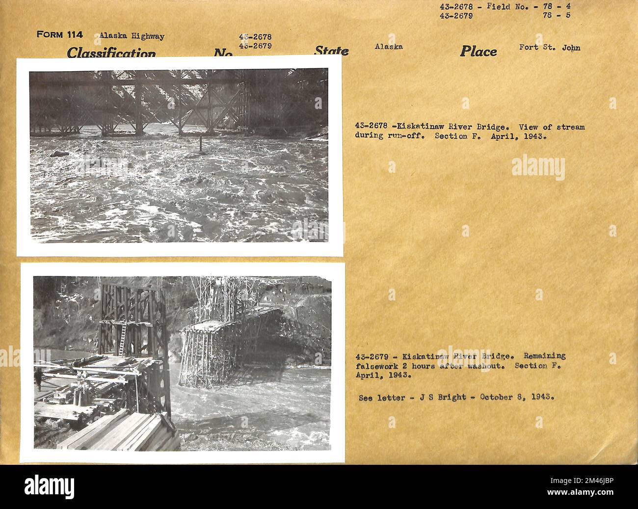 Kiskatinaw River Bridge. Original caption 432678 Kiskatinaw River