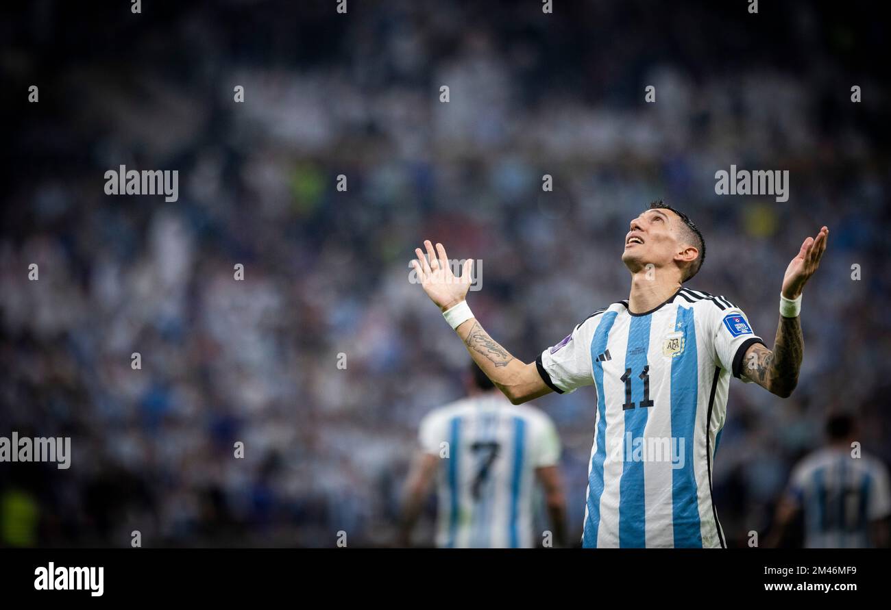Doha, Qatar. 18th Dec, 2022.  Angel Di Maria (Arg) celebrate the goal for 2:0 Argentina - France Final Match Argentinien - Frankreich World Cup 2022 in Qatar 18.12.2022 Credit: Moritz Muller/Alamy Live News Stock Photo