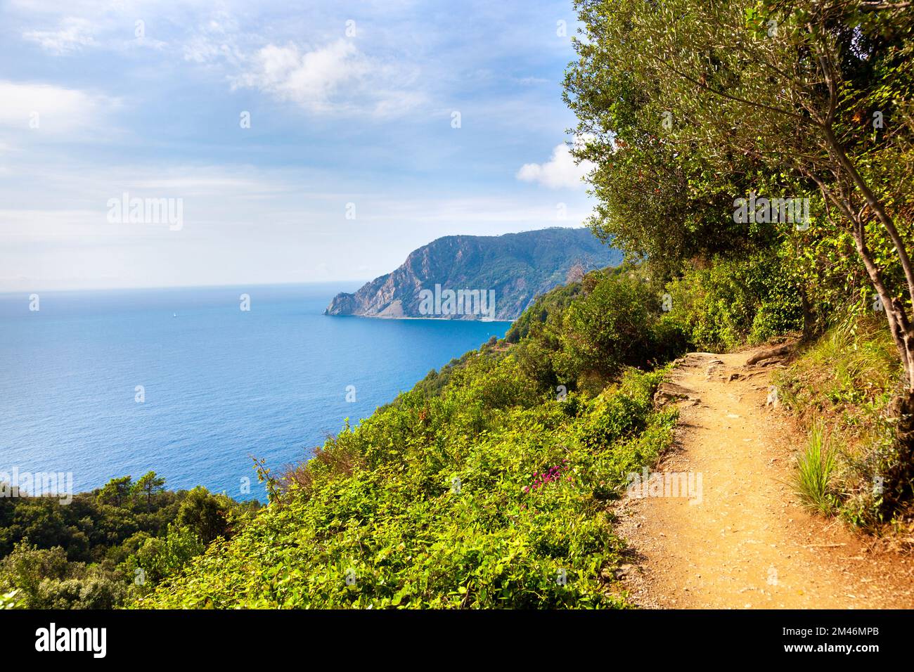 Hiking path between Monterosso Al Mare and Vernazza, Cinque Terre, La Spezia, Italy Stock Photo