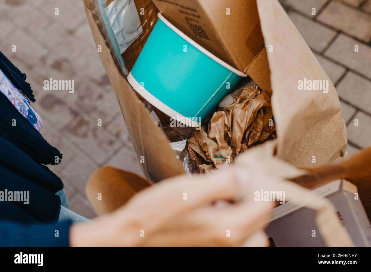 Paper bag with recycling Stock Photo Alamy