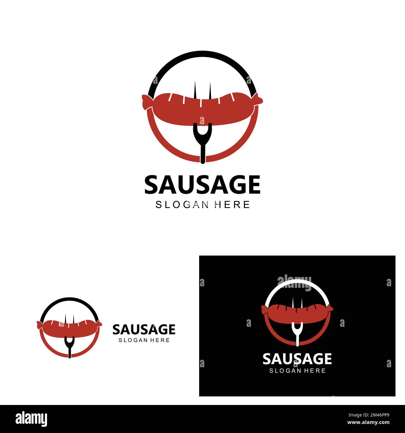 Sausage Logo, Modern Food Vector, Design For Grill Food Brands, BBQ