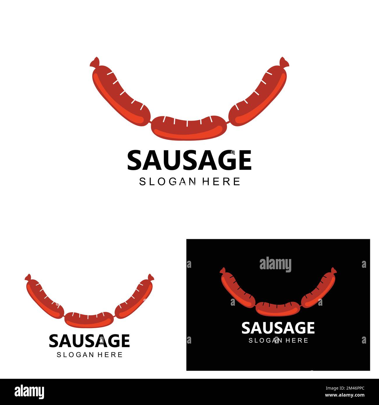 Sausage Logo, Modern Food Vector, Design For Grill Food Brands, BBQ