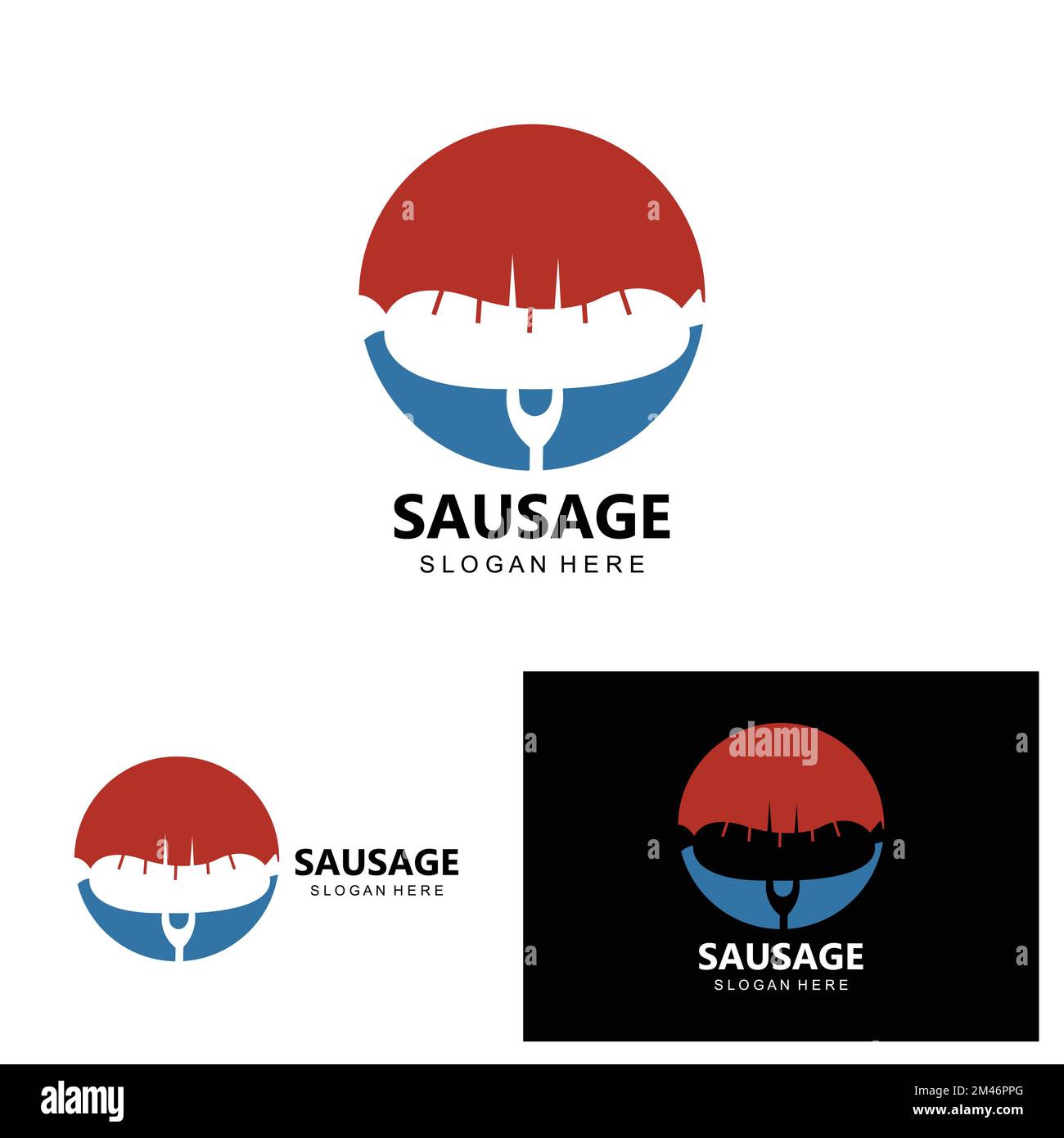 Sausage Logo, Modern Food Vector, Design For Grill Food Brands, BBQ