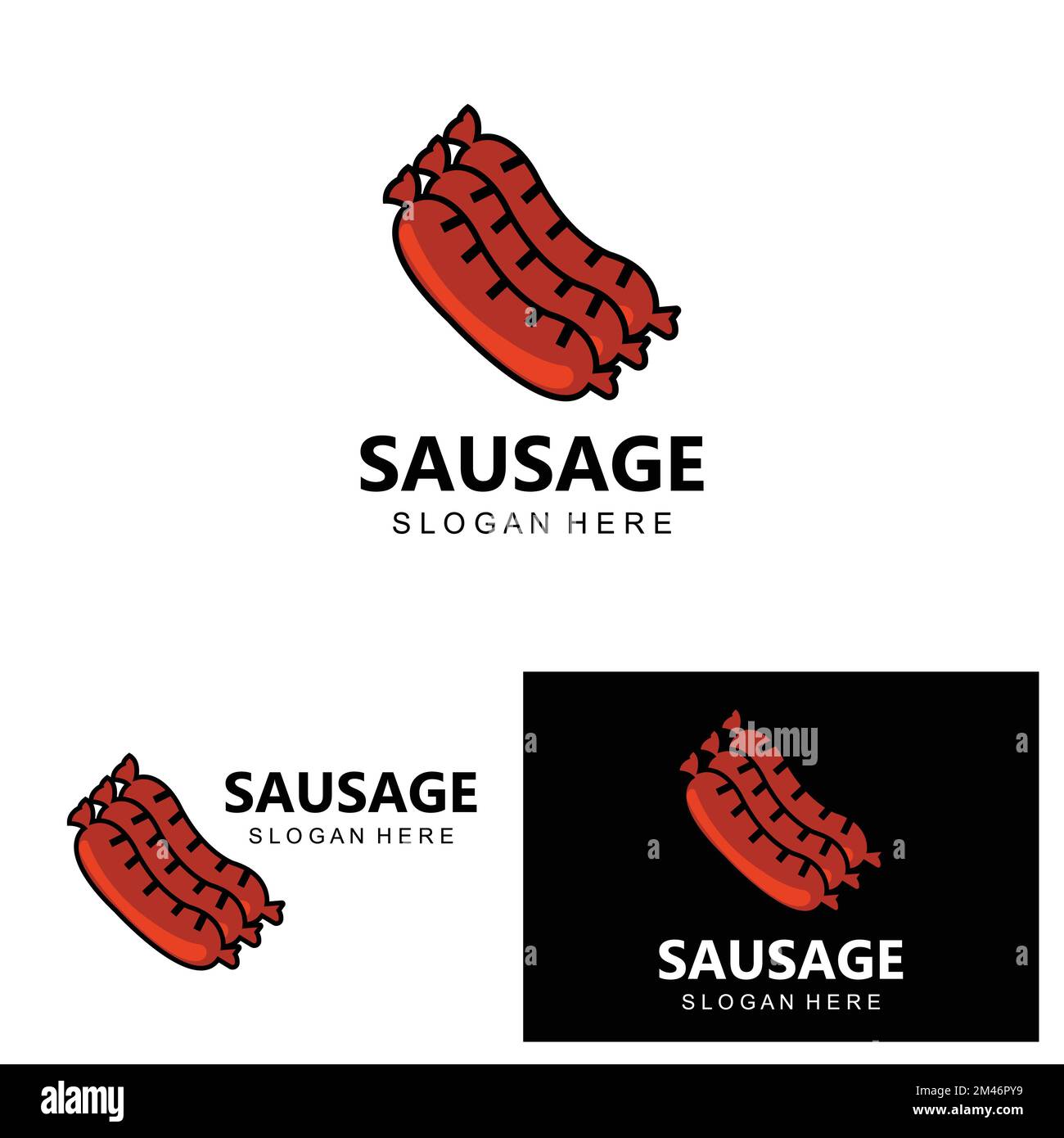 Sausage Logo, Modern Food Vector, Design For Grill Food Brands, BBQ