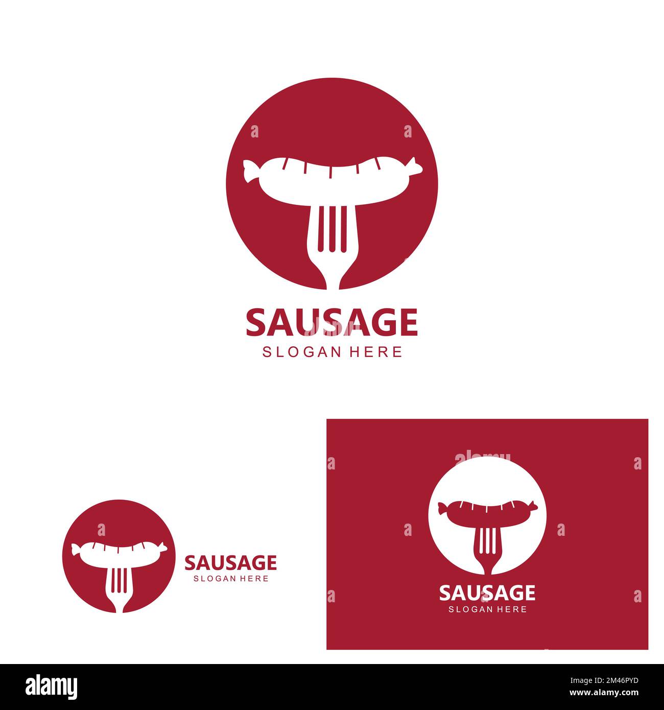 Sausage Logo, Modern Food Vector, Design For Grill Food Brands, BBQ