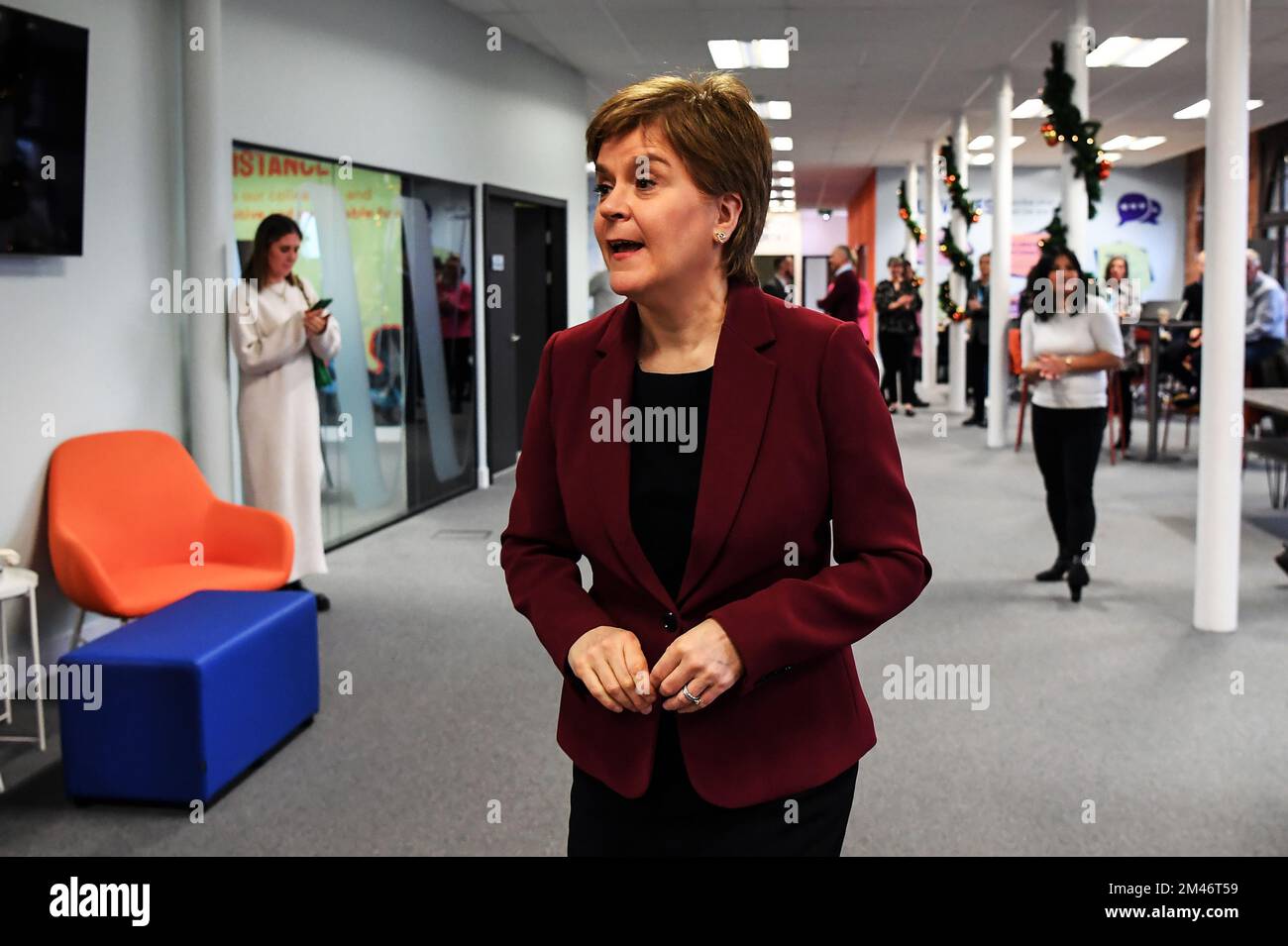 Scotland's First Minister Nicola Sturgeon during her visit to the Wise