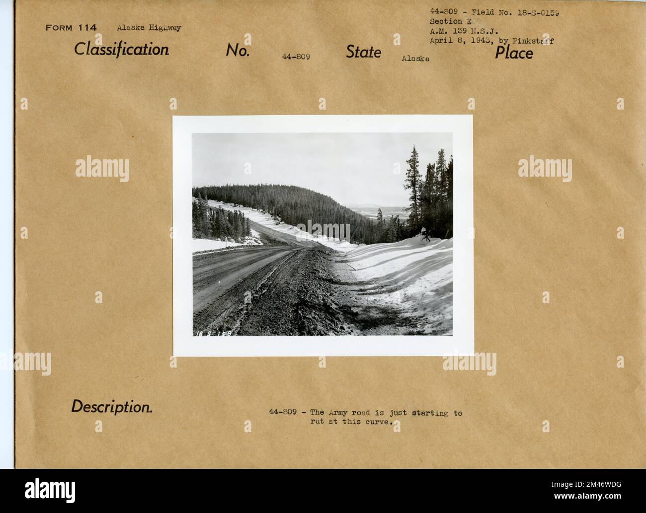Curve in Army Road. Original caption: The Army road is just starting to ...