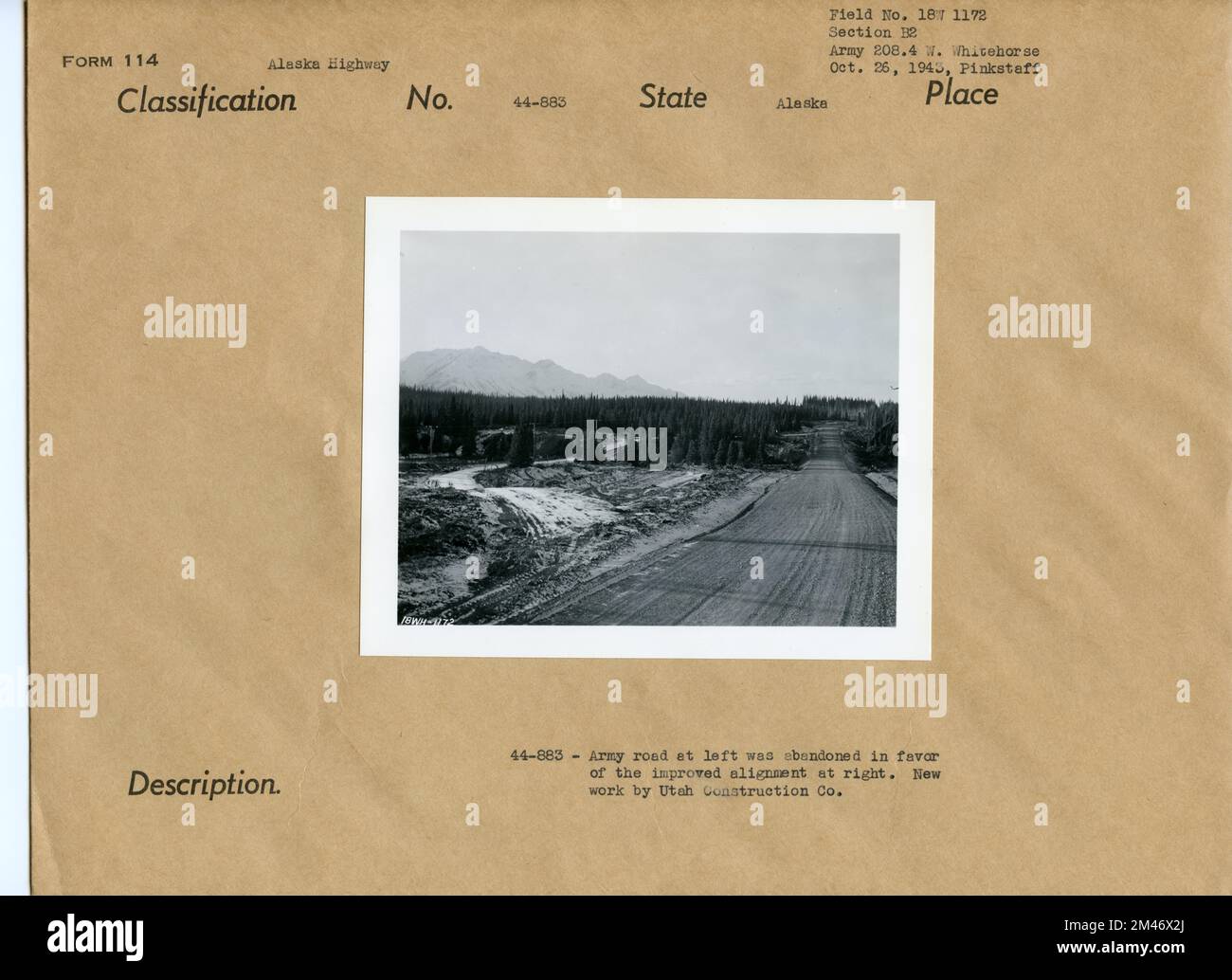 Alignment and Grade Improvements to Army Road. Original caption Army