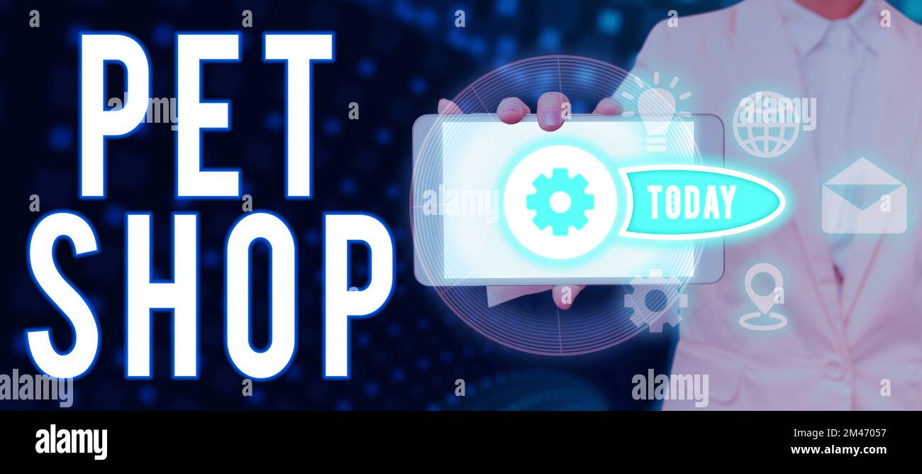 Conceptual display Pet Shop. Business showcase Retail business that